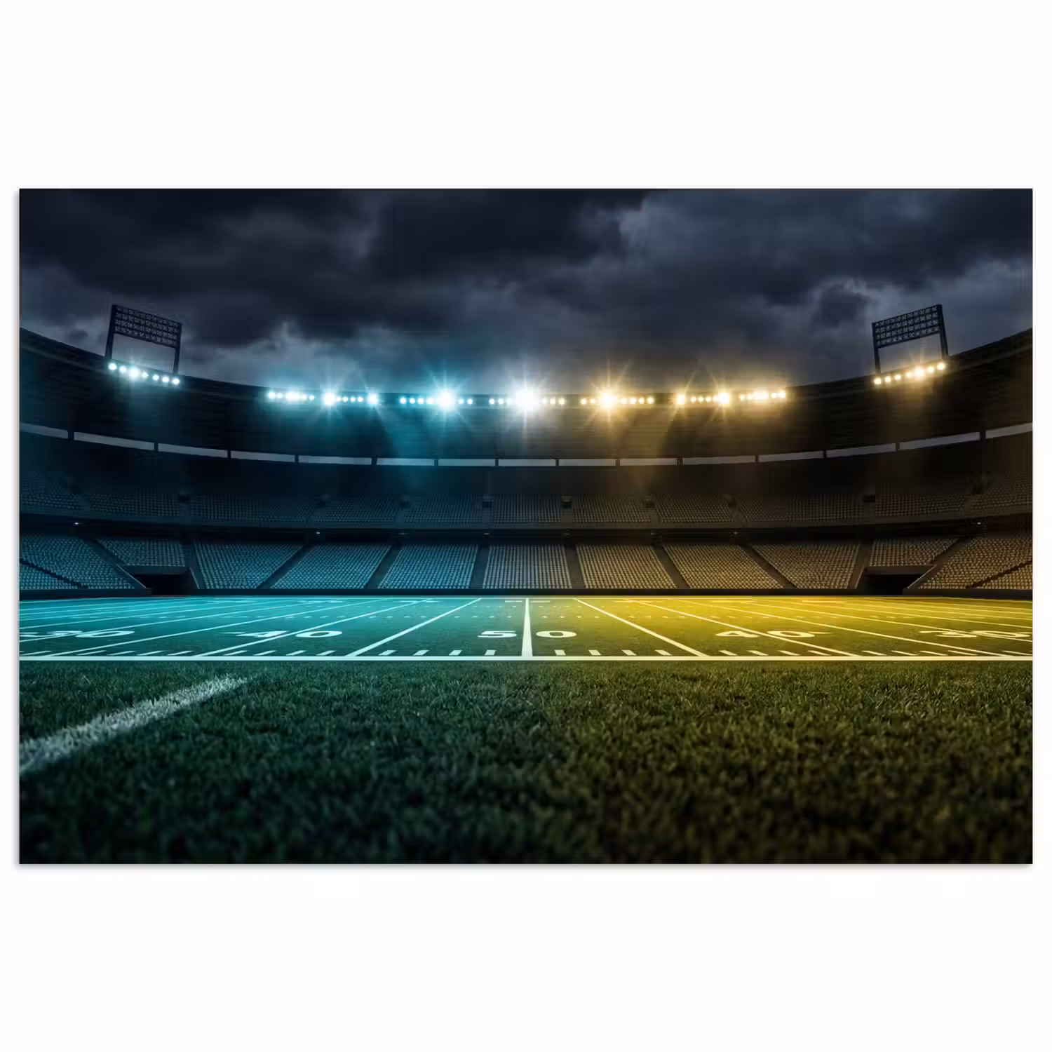 Voetbal - Stadion - Nacht - Modern poster papier klein -3d