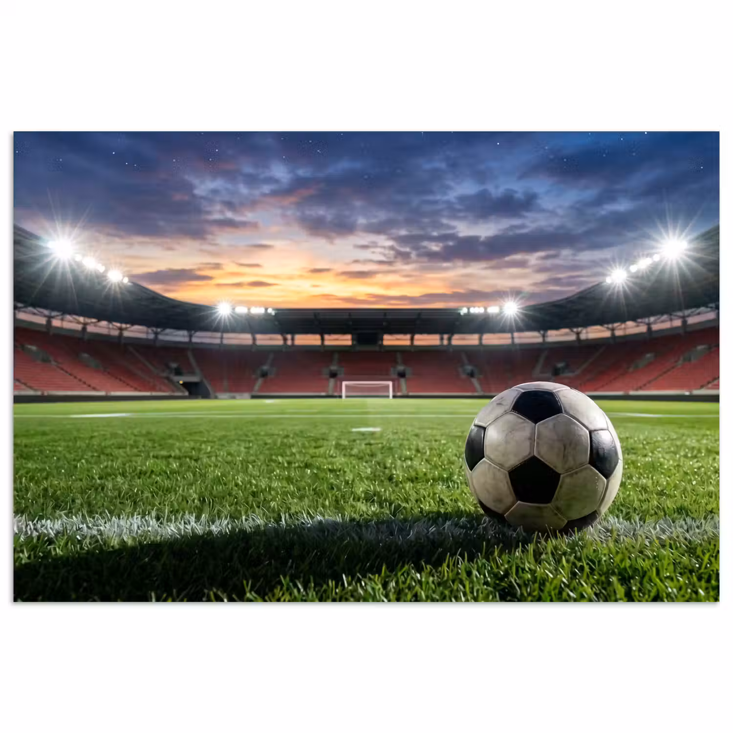 Voetbal - Stadion - Sport - Groen poster papier klein -3d