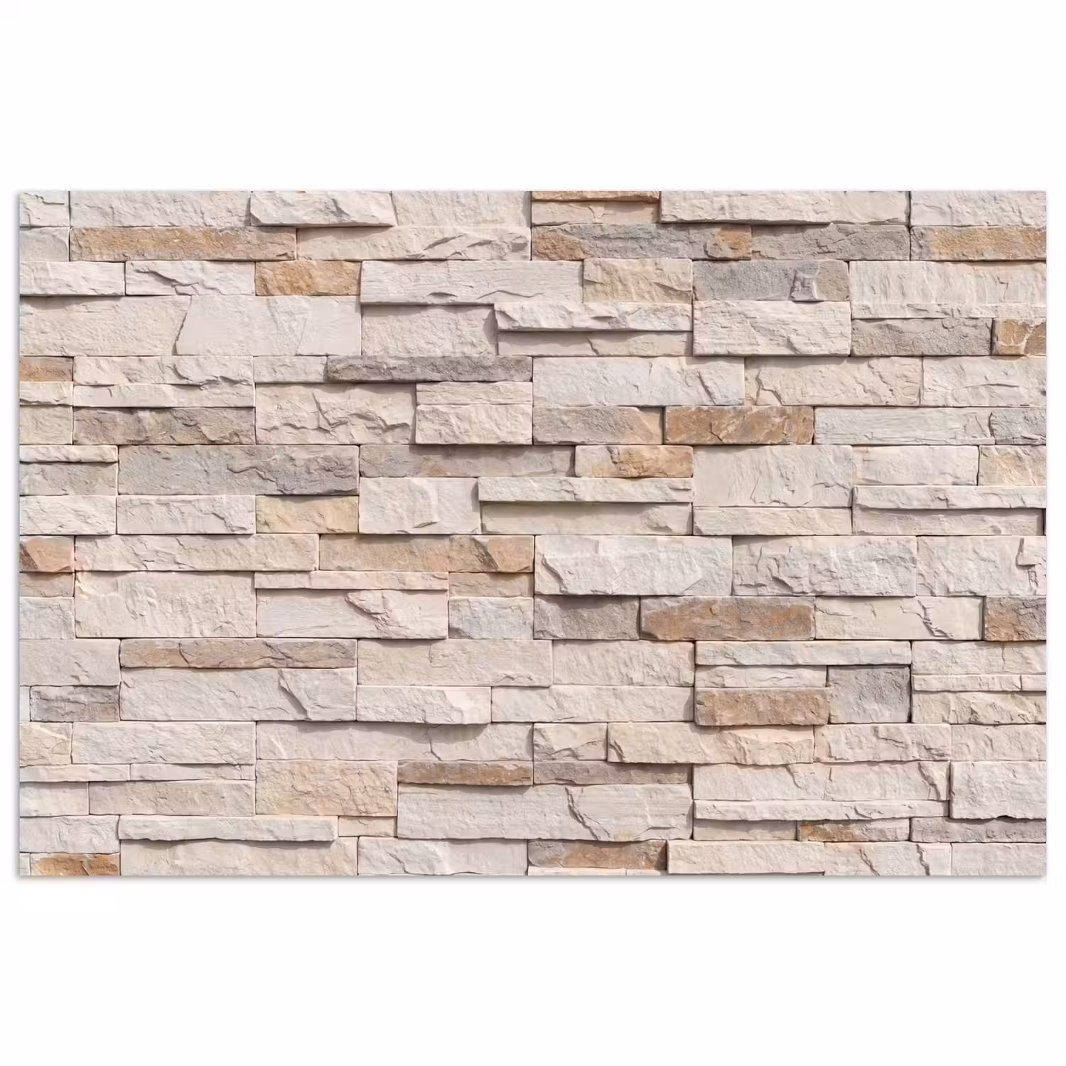Steen - Muur - Textuur - Rustiek - Beige poster papier klein -3d