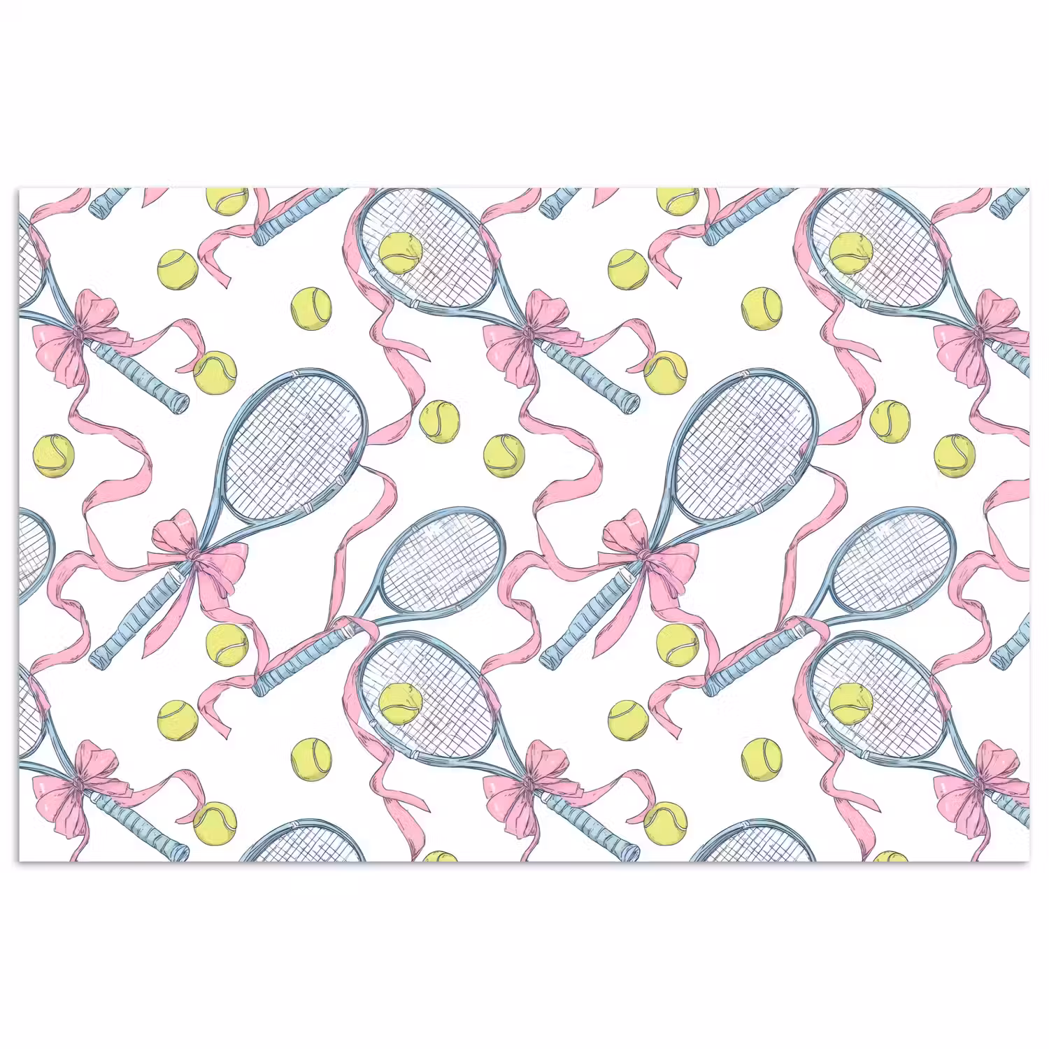 Tennis - Strikken - Kleurrijk poster papier klein 62 -3d