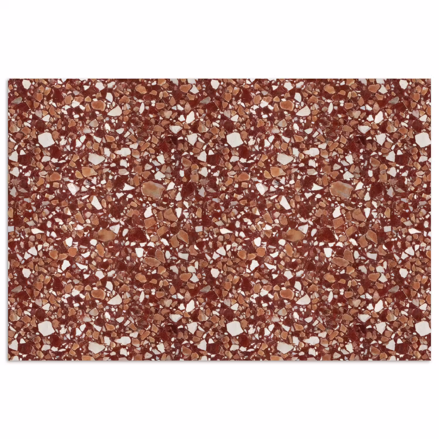 Terrazzo - Patroon - Steentextuur - Roodbruin poster papier klein 62 -3d