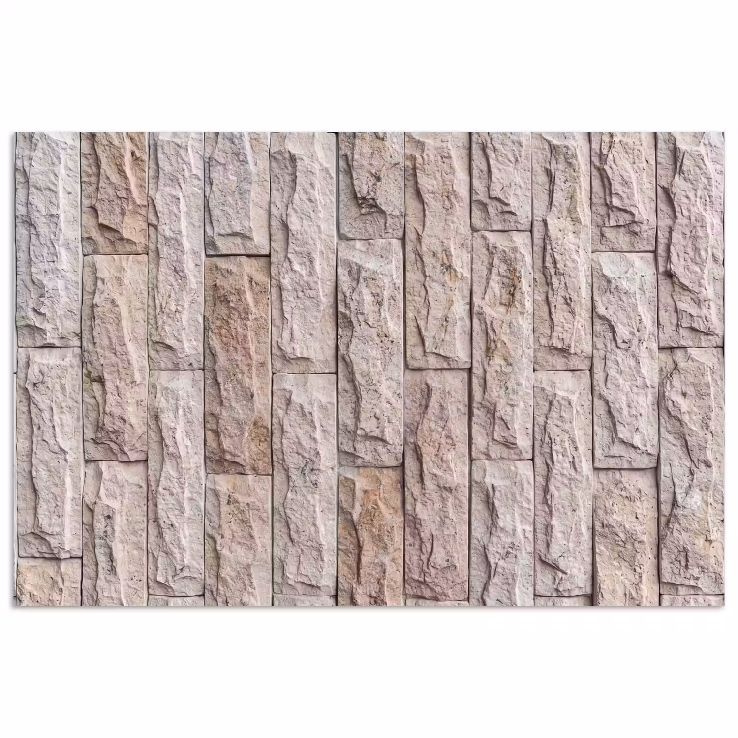 Muur - Steen - Ruw - Beige - Textuur poster papier klein -3d