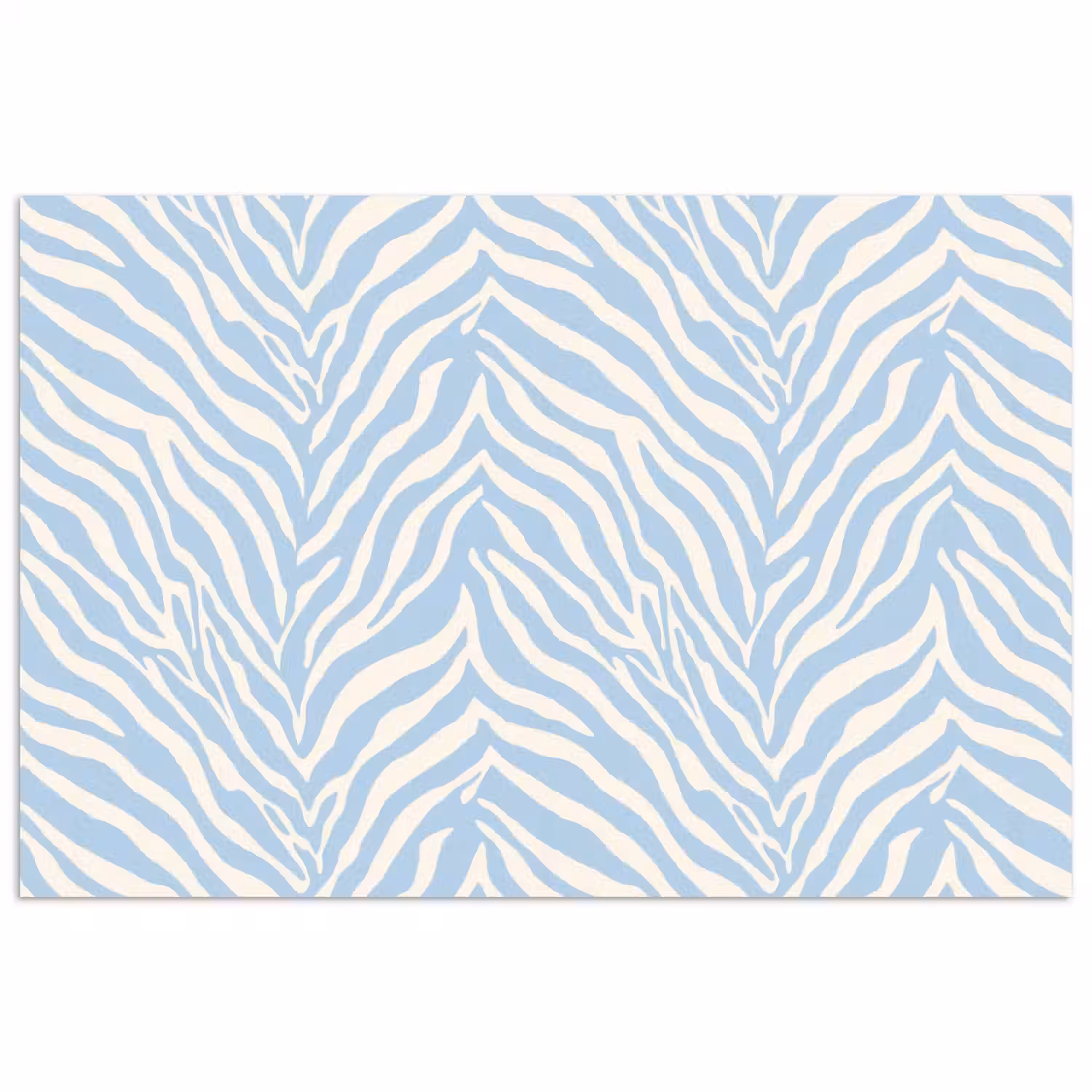 Zebra - Motief - Blauw - Wit poster papier klein 62 -3d