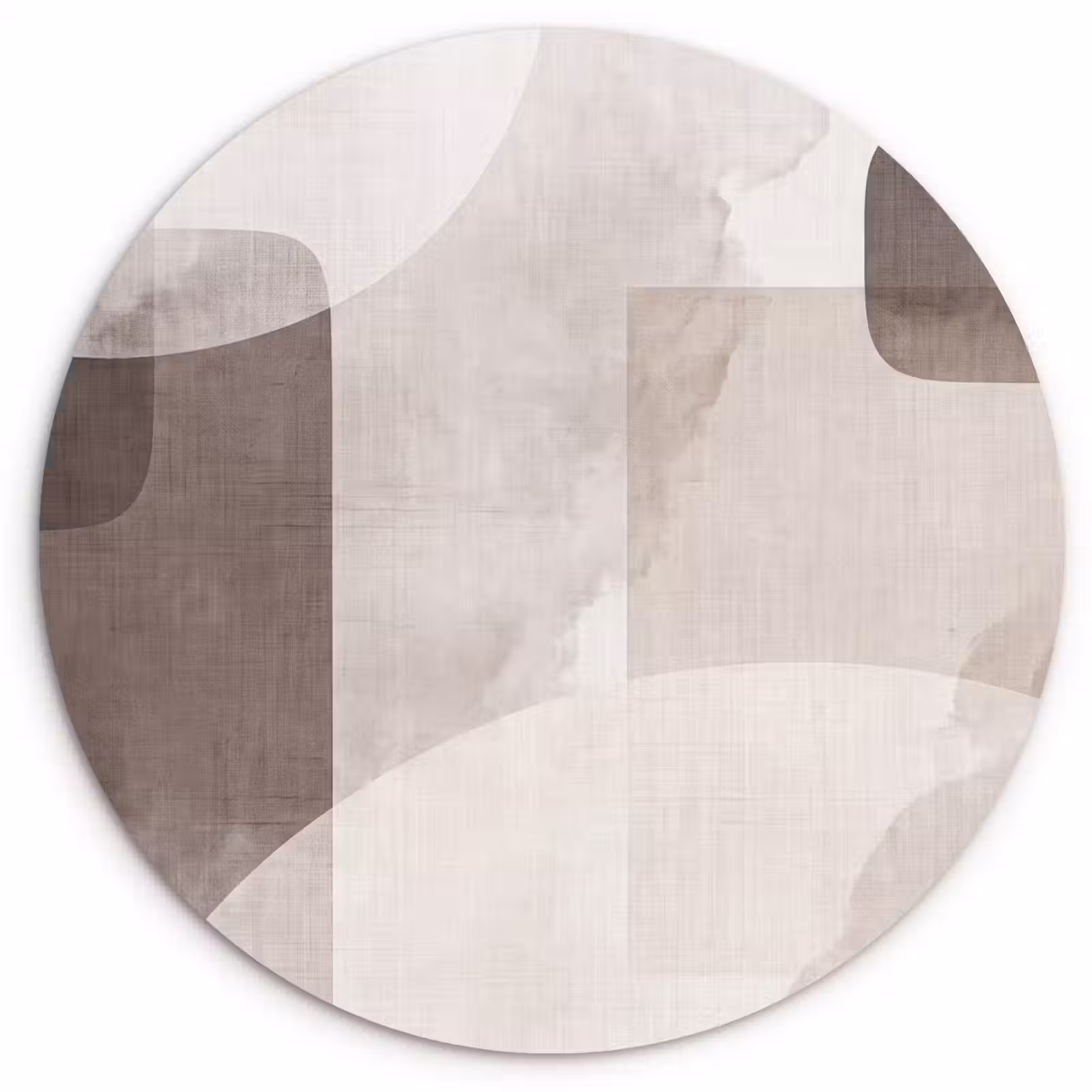 round wall art - Abstract Shapes - Beige - Abstracte vormen - Beige Wandcirkel kunststof plaat 5mm dik klein