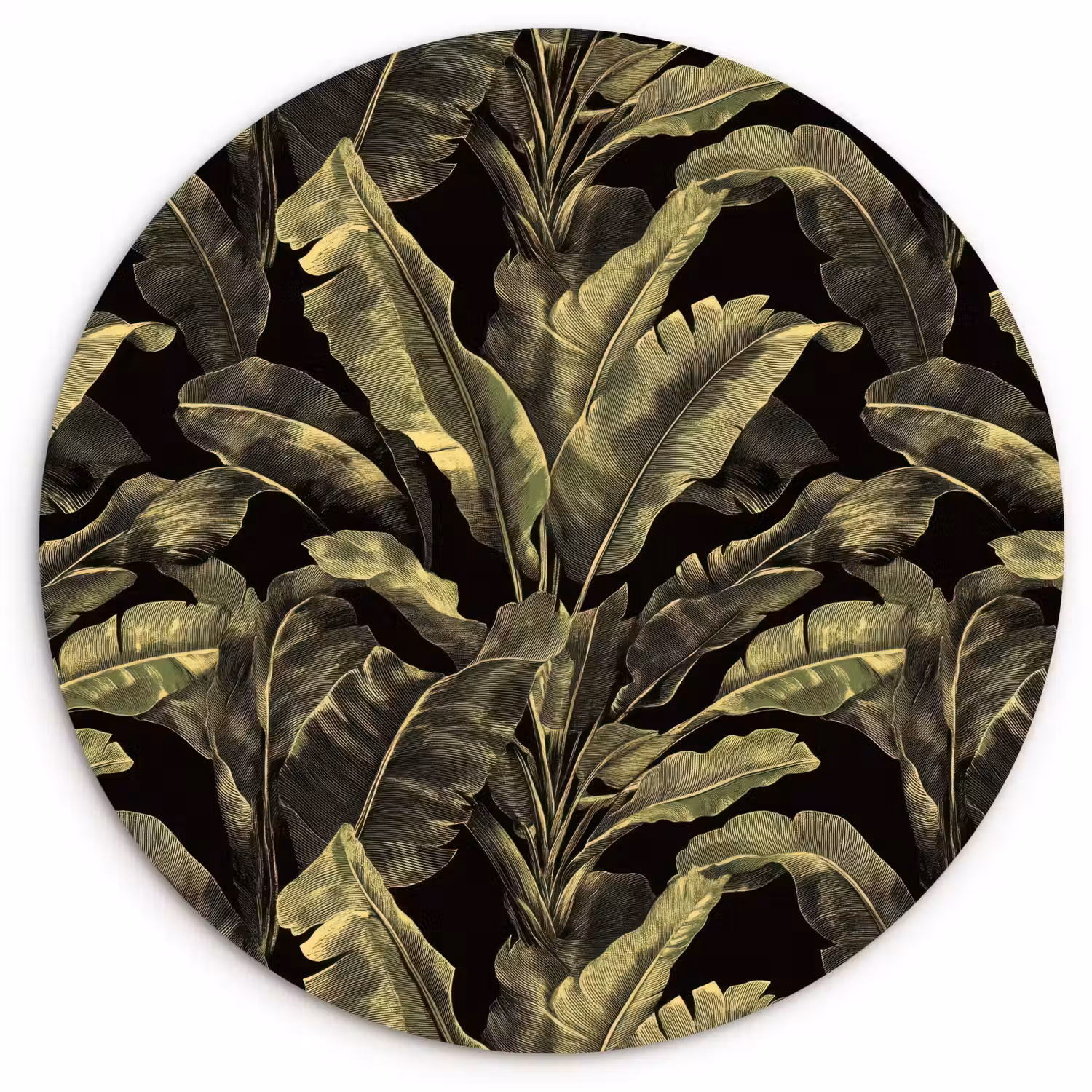 Botanisch - Bladeren - Groen Wandcirkel kunststof plaat 5mm dik klein 188 -3d