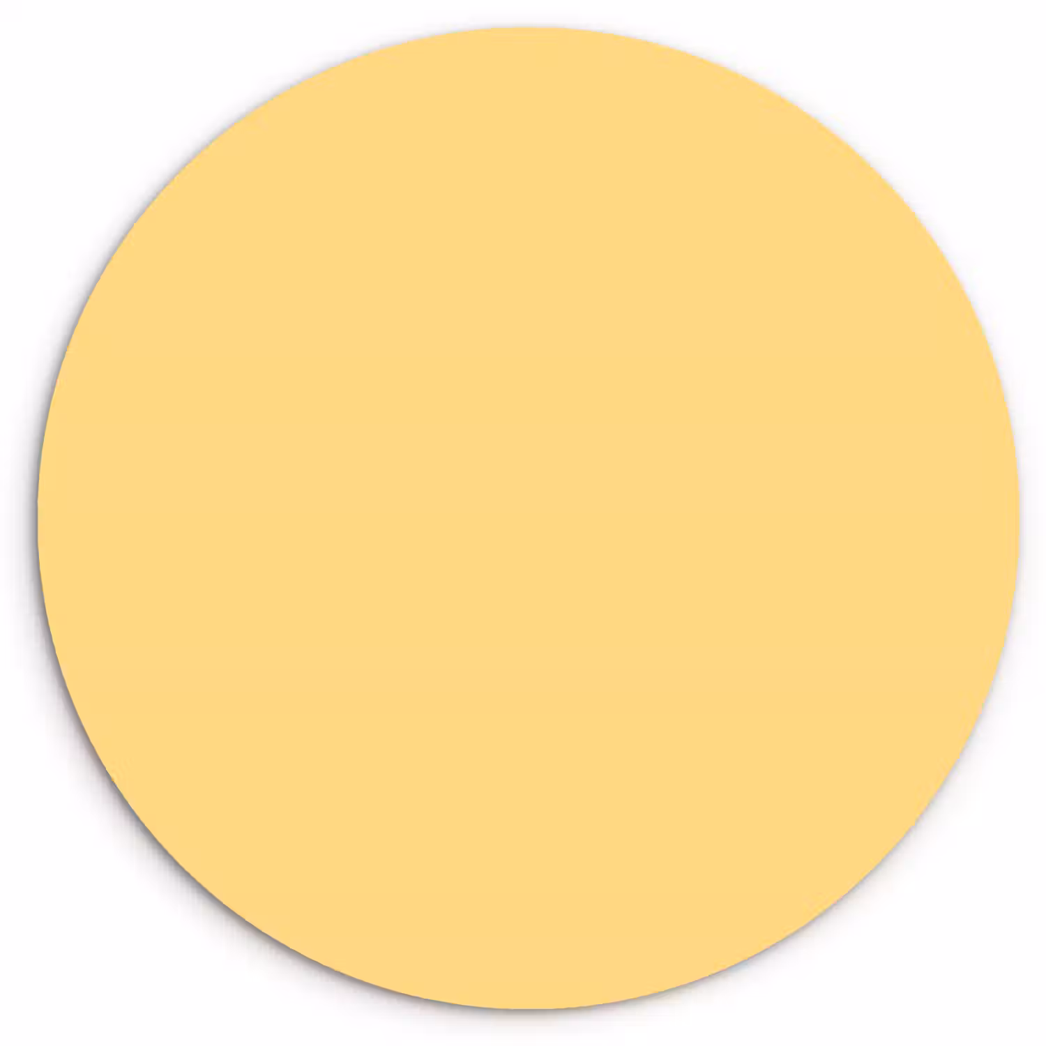 Butter - Geel - Yellow Wandcirkel kunststof plaat 5mm dik klein 188 -3d