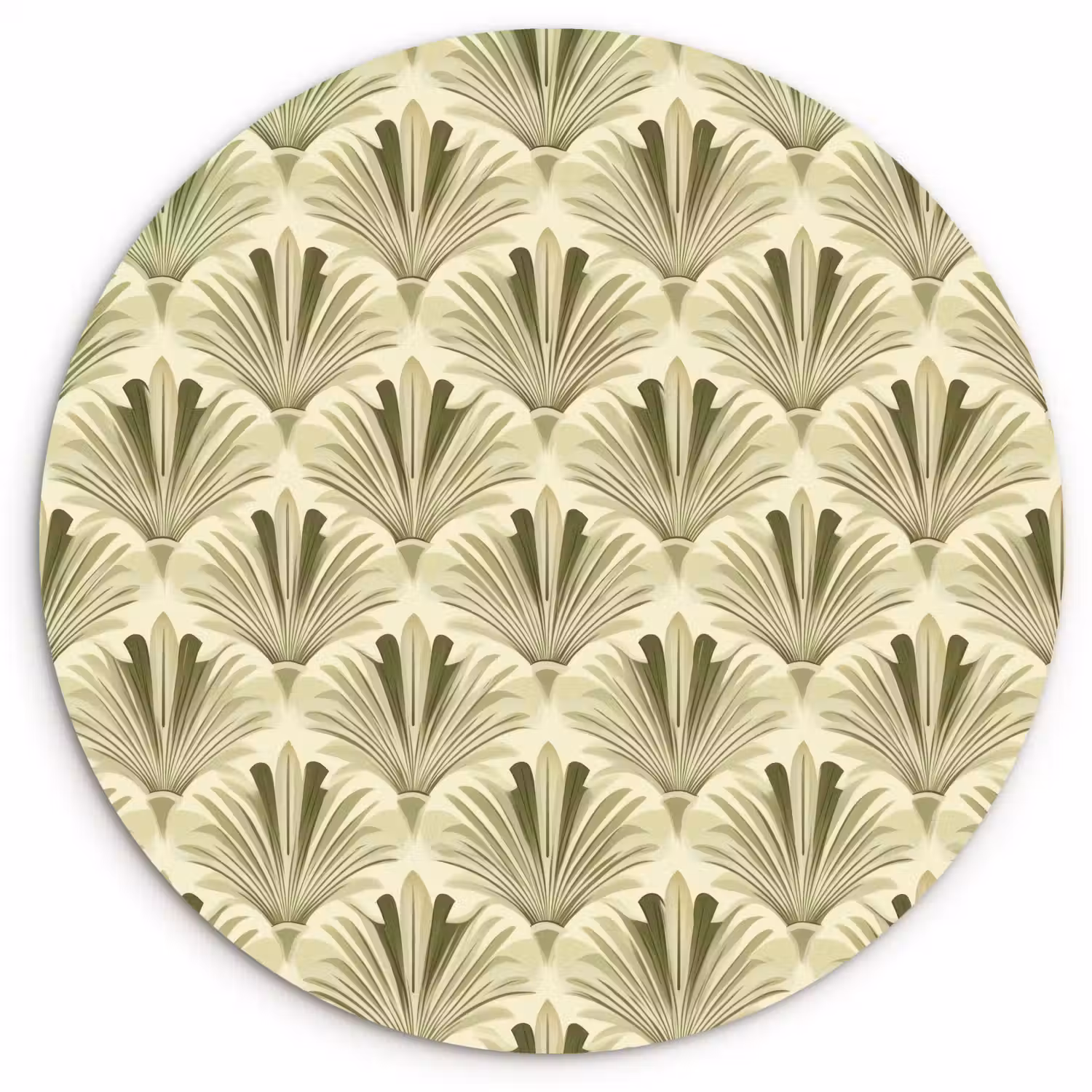 Klassiek - Waaier - Groen Wandcirkel kunststof plaat 5mm dik klein 188 -3d