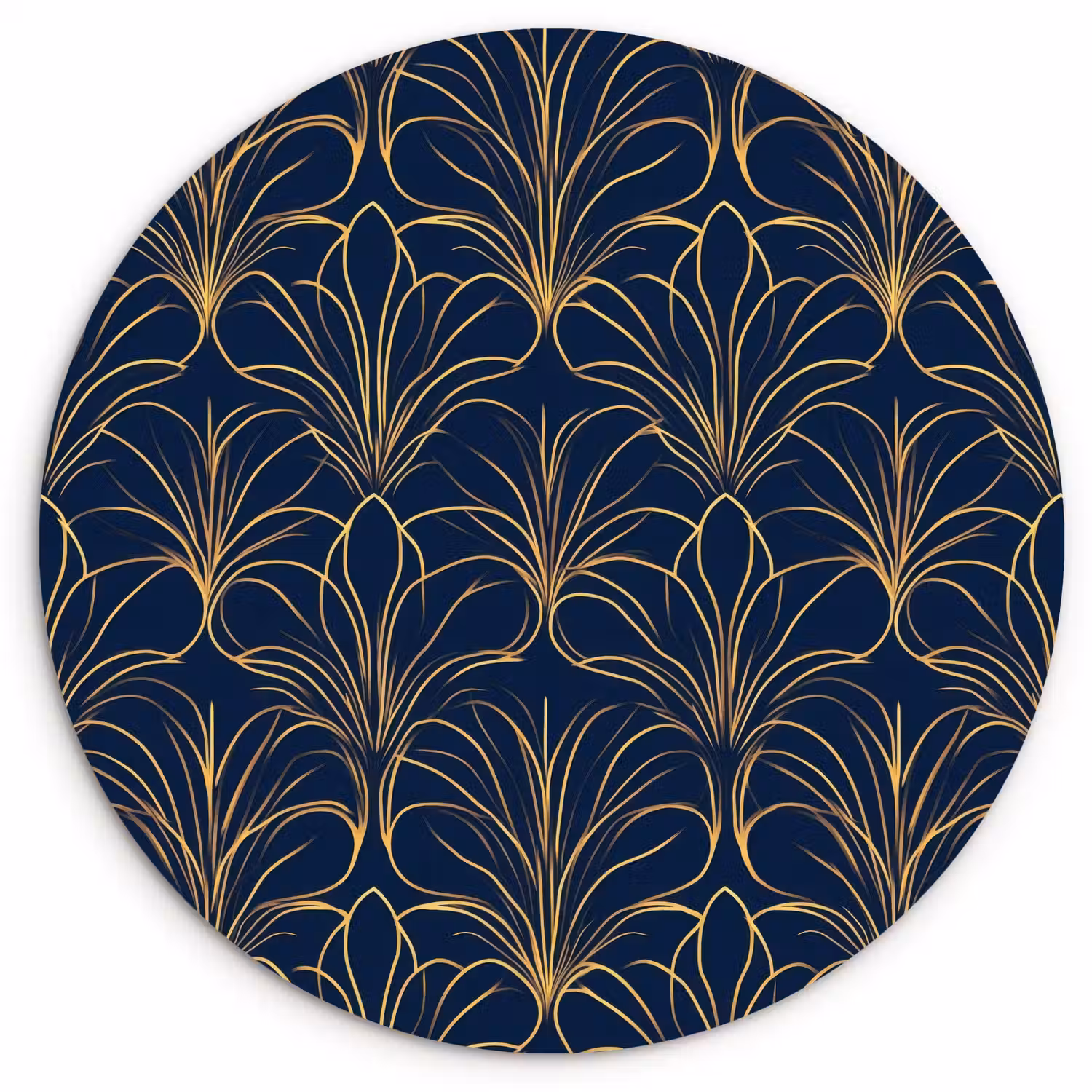 Deco - Waaier - Blauw Wandcirkel kunststof plaat 5mm dik klein 188 -3d