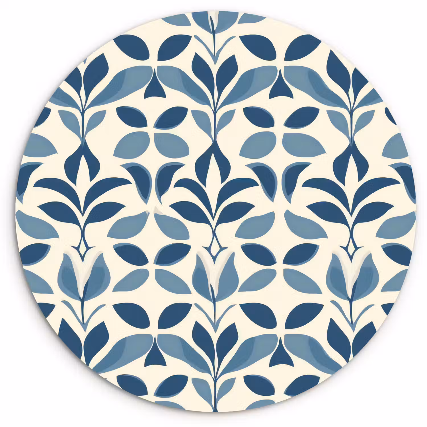 Flora - Modern - Blauw Wandcirkel kunststof plaat 5mm dik klein 188 -3d