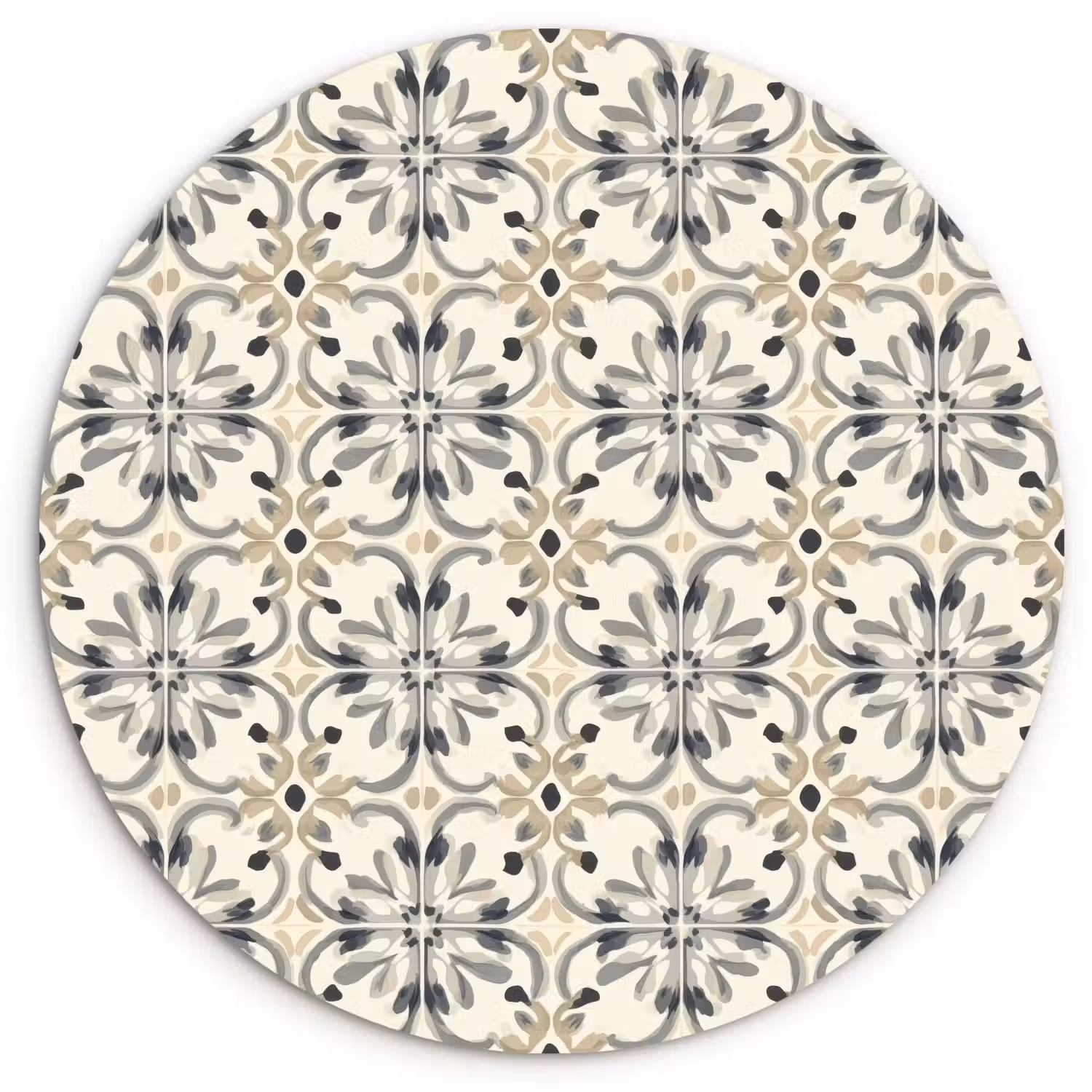 Floraal - Patroon - Kleurrijk Wandcirkel kunststof plaat 5mm dik klein 188 -3d