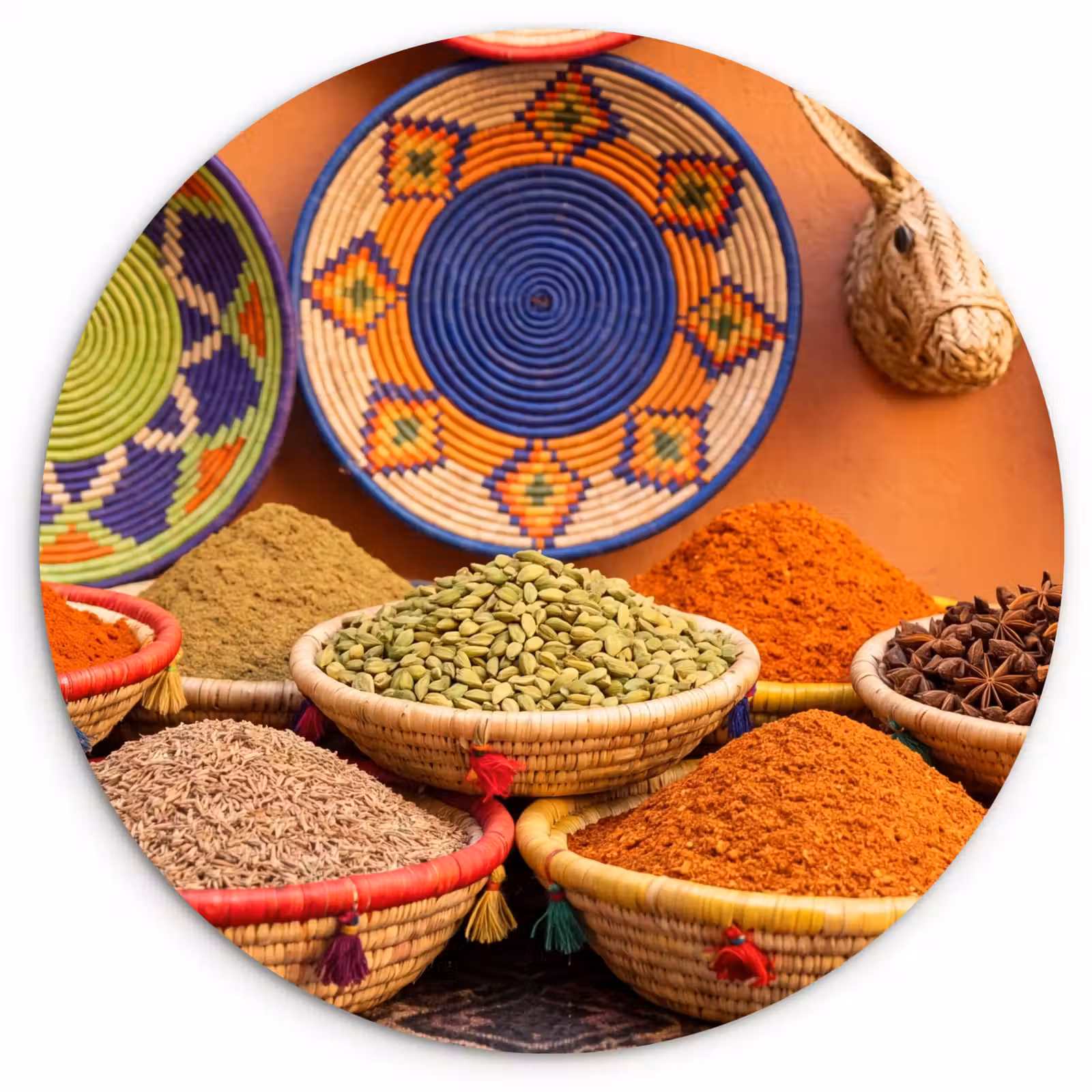 round wall art - Food - Colorful - Culture - Eten - Kleurrijk - Cultuur Wandcirkel kunststof plaat 5mm dik klein