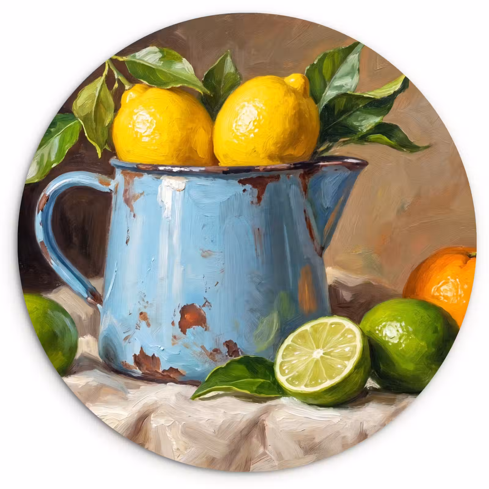 round wall art - Food - Still Life - Classical - Eten - Stilleven - Klassiek Wandcirkel kunststof plaat 5mm dik klein
