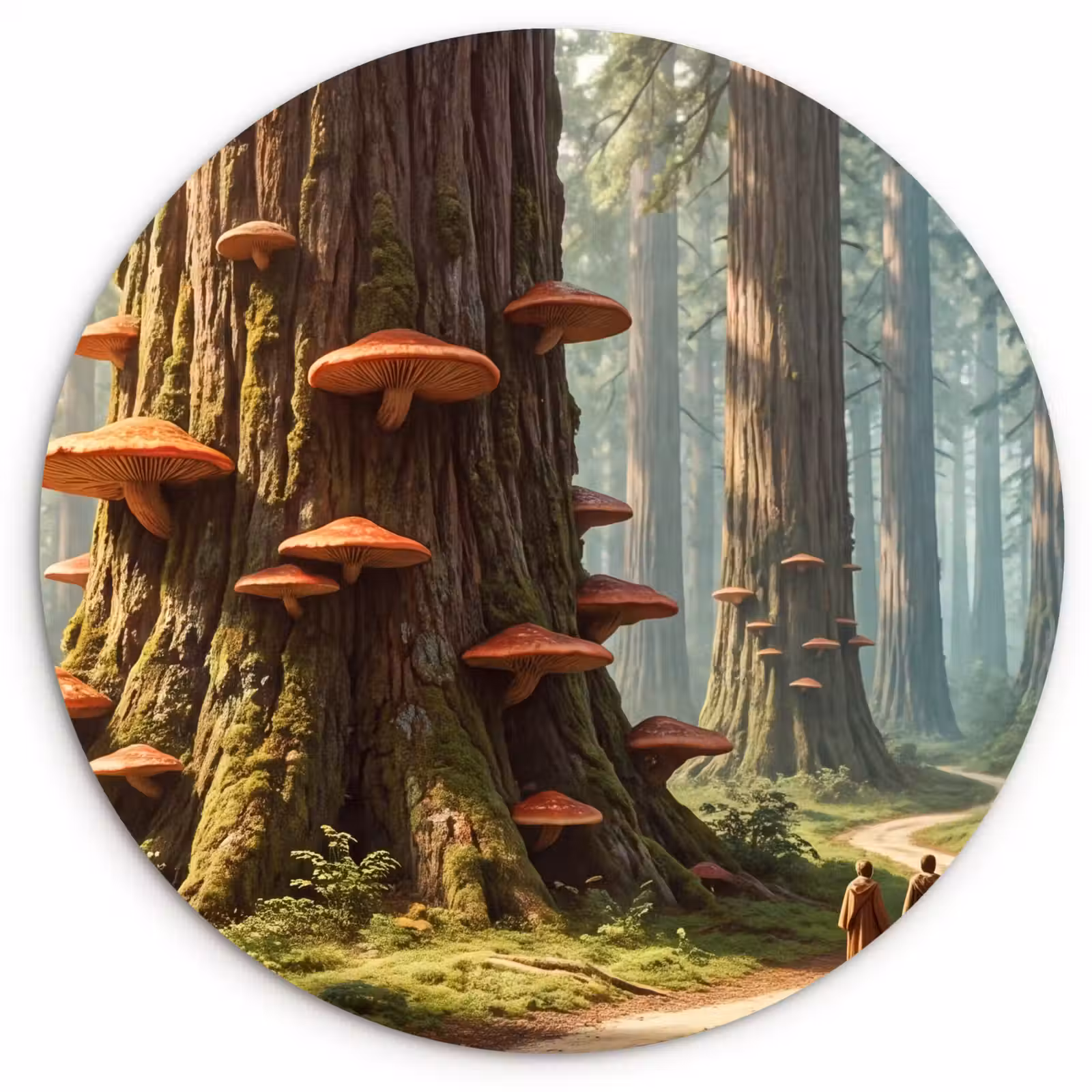 round wall art - Forest - Trees - Nature - Bos - Bomen - Natuur Wandcirkel kunststof plaat 5mm dik klein