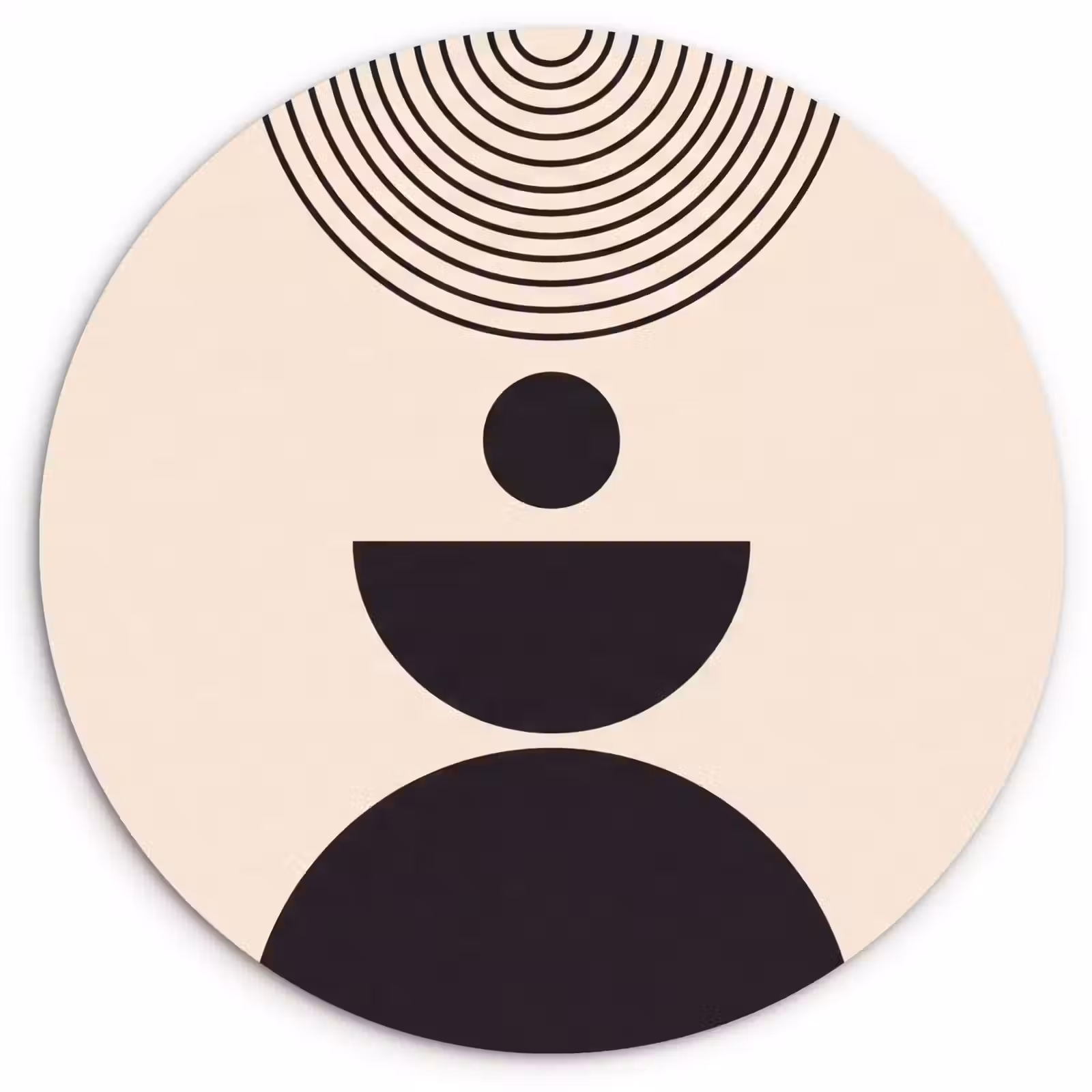 round wall art - Geometric Balance - Art - Geometrische balans - Kunst Wandcirkel kunststof plaat 5mm dik klein