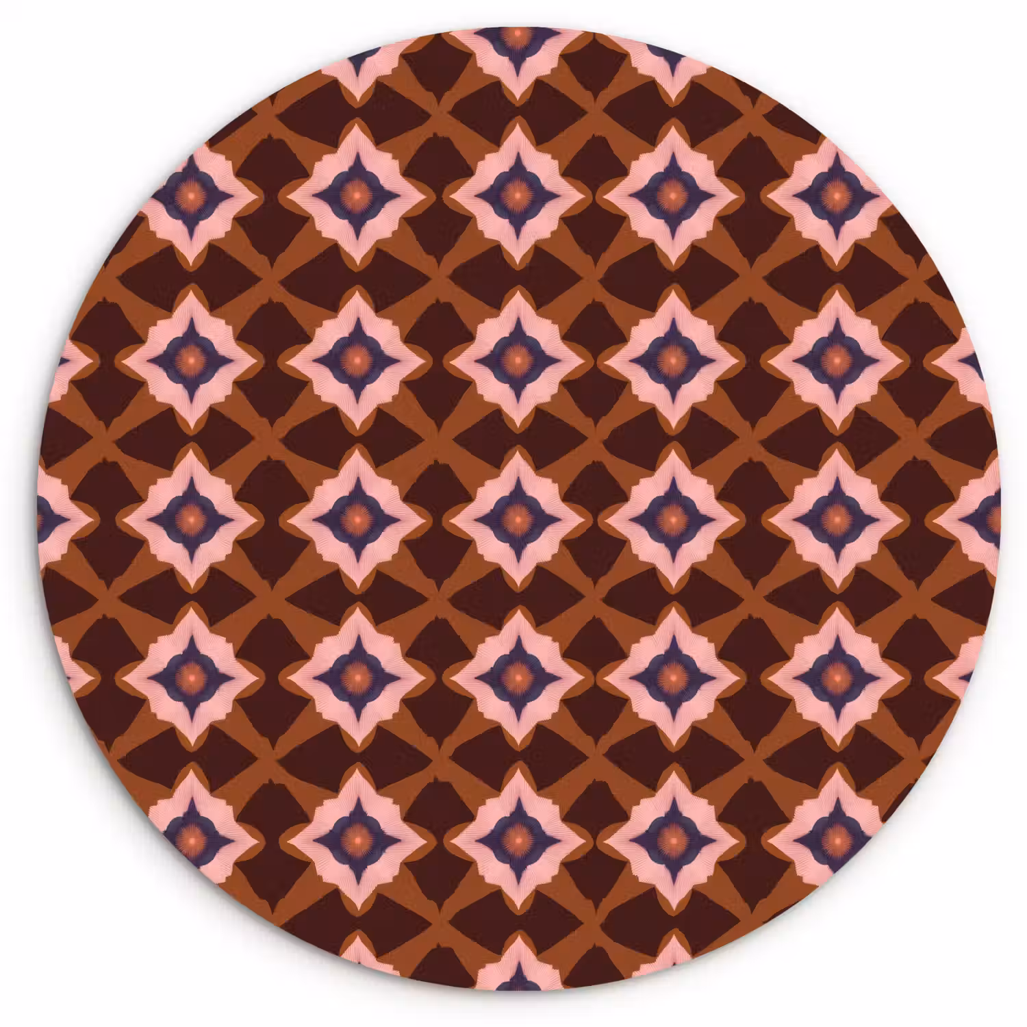 Geometrisch - Sierlijk - Bruin Wandcirkel kunststof plaat 5mm dik klein 188 -3d