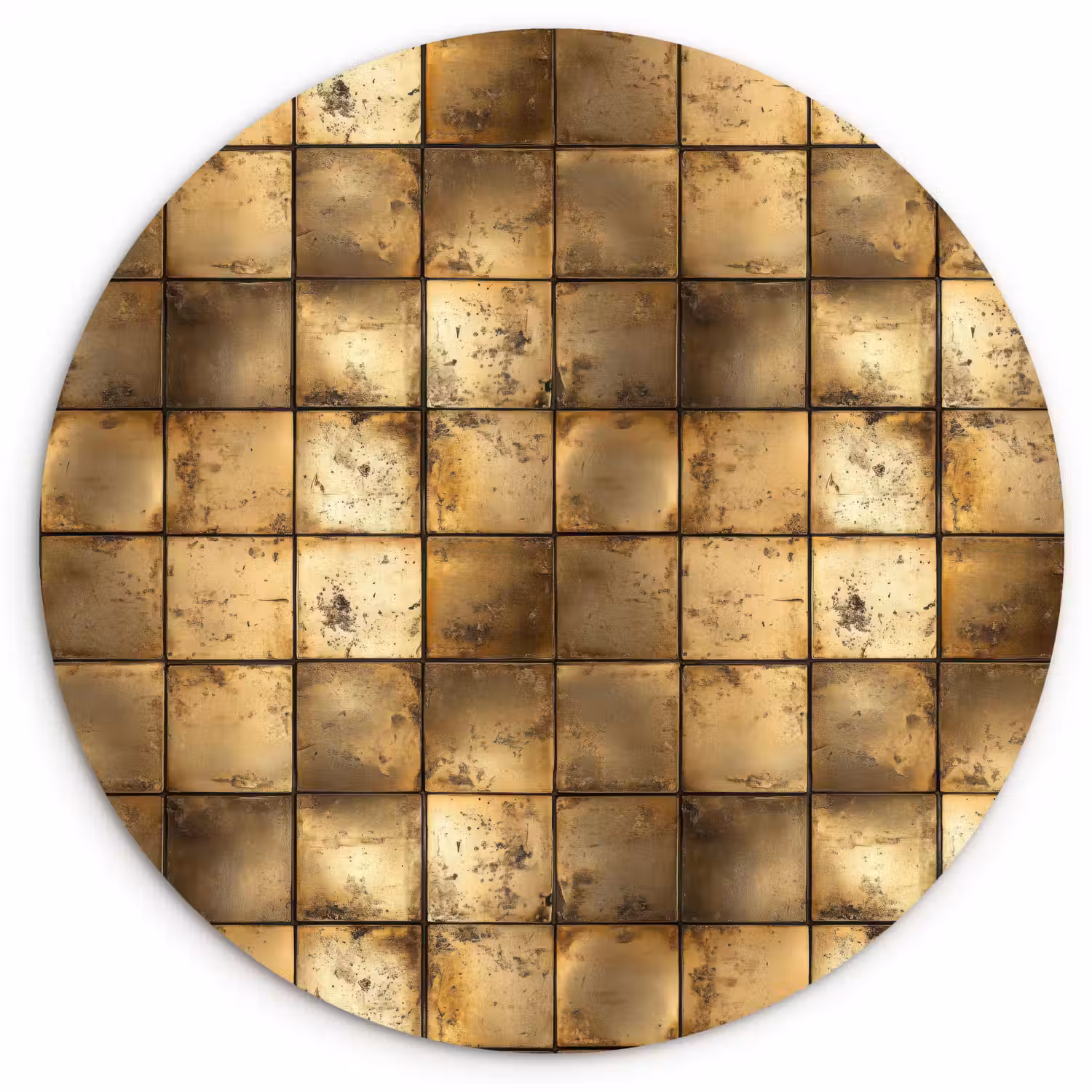 Geometrisch - Tegels - Goud Wandcirkel kunststof plaat 5mm dik klein 188 -3d