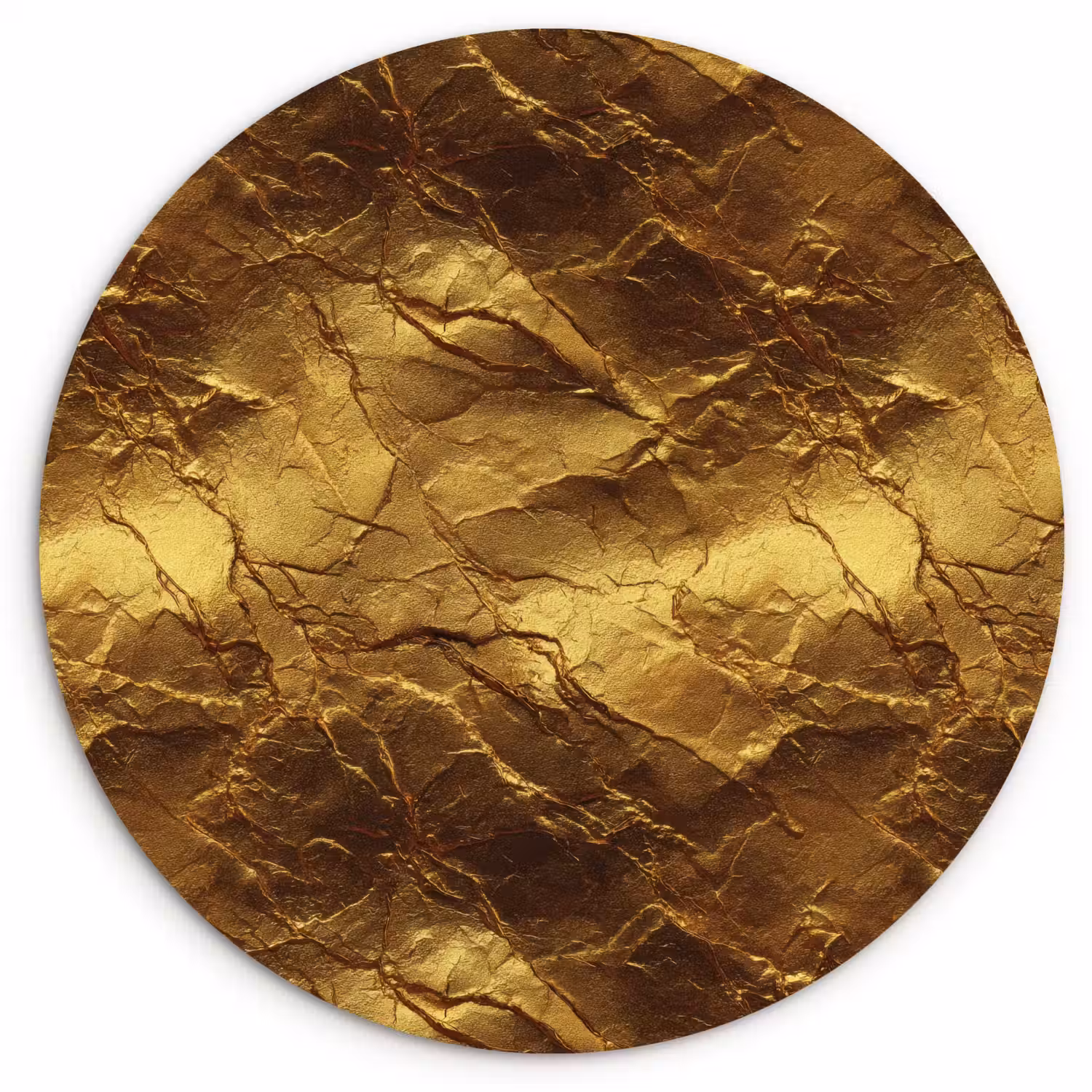 Bladgoud - Textuur - Goud Wandcirkel kunststof plaat 5mm dik klein 188 -3d