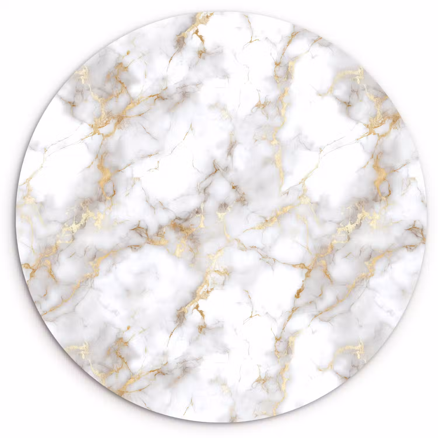 Gouden aders - Marmer - Wit Wandcirkel kunststof plaat 5mm dik klein 188 -3d