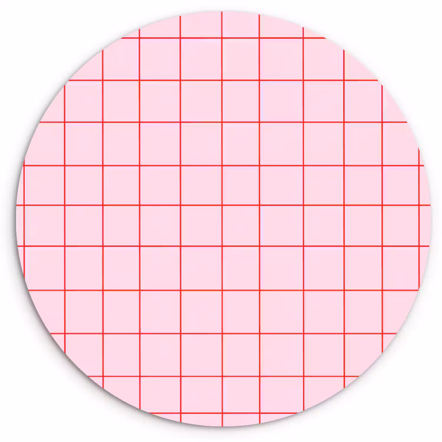 Raster - Patroon - Roze Wandcirkel kunststof plaat 5mm dik klein 188 -3d