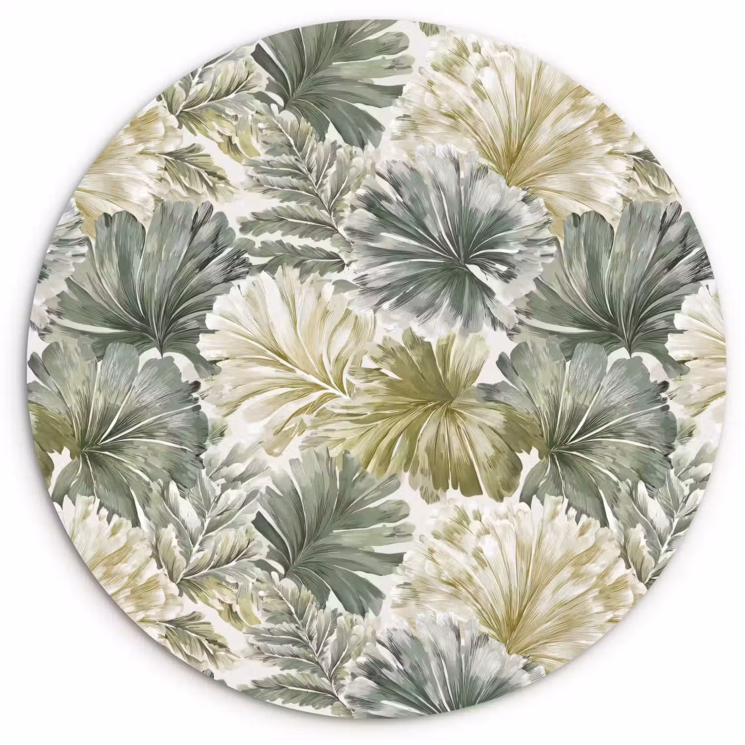 Bladeren - Botanisch - Groen Wandcirkel kunststof plaat 5mm dik klein 188 -3d
