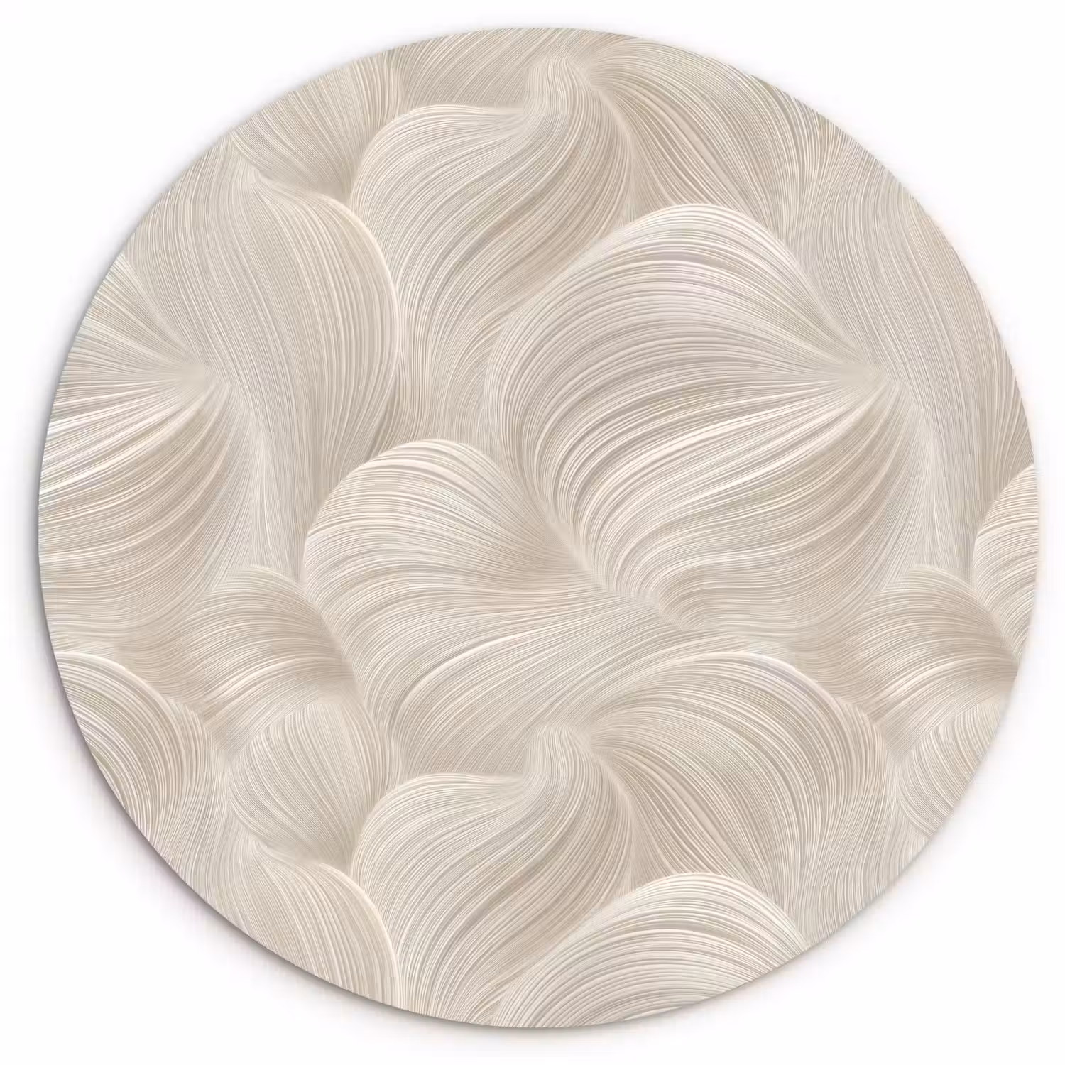 Lijnen - Waaier - Beige Wandcirkel kunststof plaat 5mm dik klein 188 -3d
