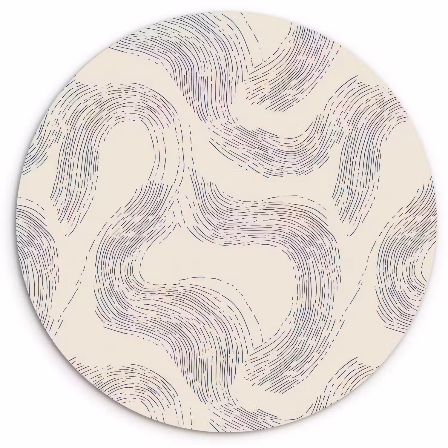 Lijnen - Patroon - Beige - Minimalistisch Wandcirkel kunststof plaat 5mm dik klein 188 -3d
