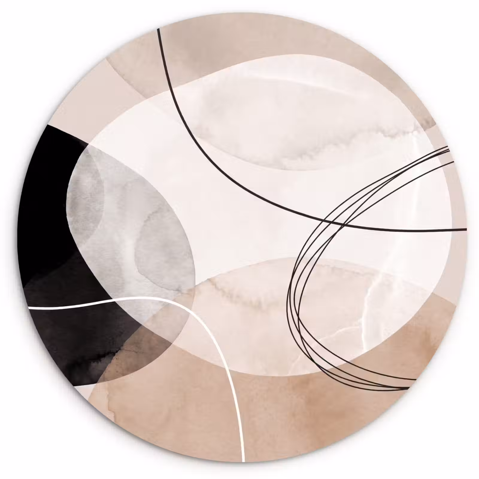 round wall art - Lines - Wavy - Art - Lijnen - Golvend - Kunst Wandcirkel kunststof plaat 5mm dik klein