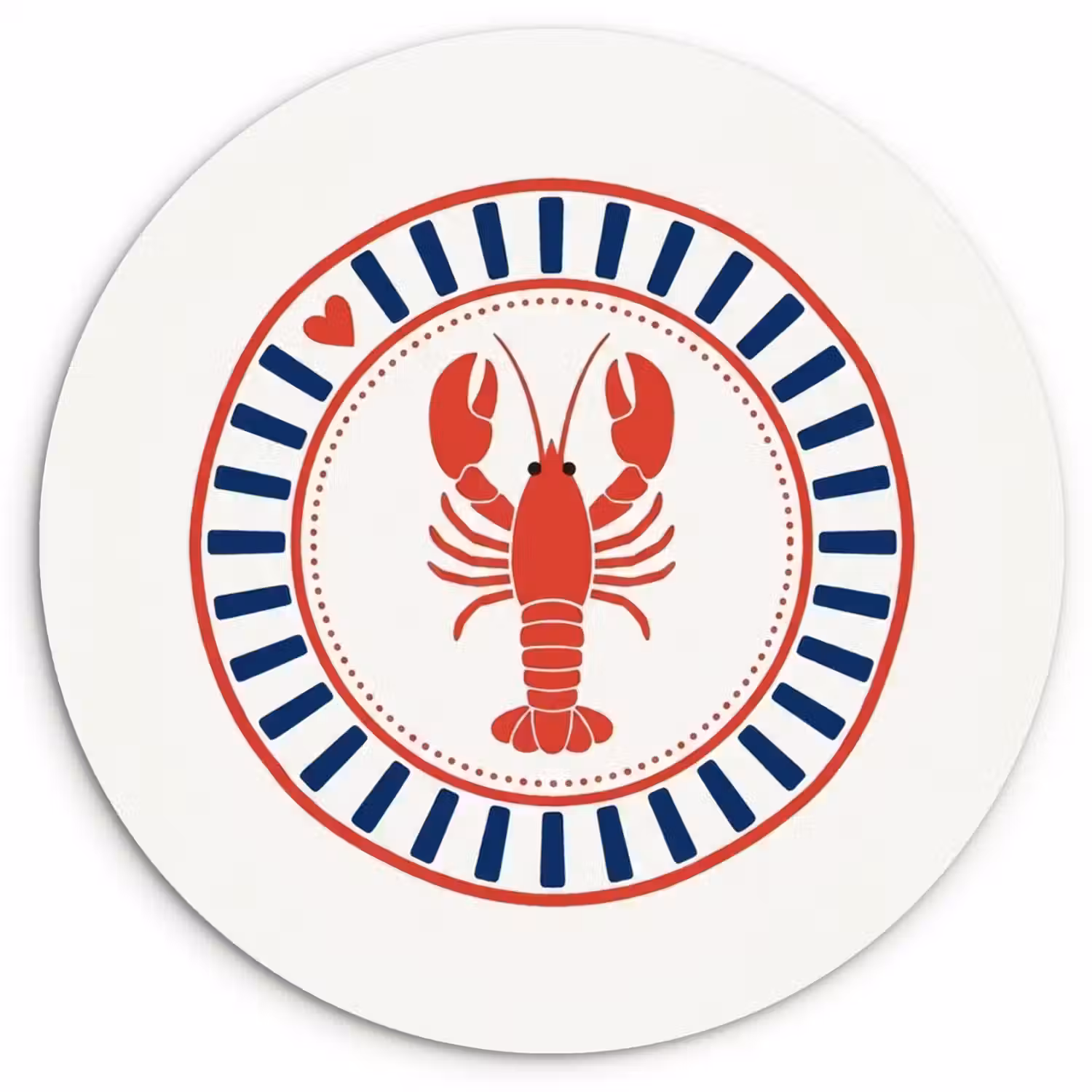 Zeeleven - Kreeft - Embleem - Grafisch - Rood Wandcirkel kunststof plaat 5mm dik klein -3d