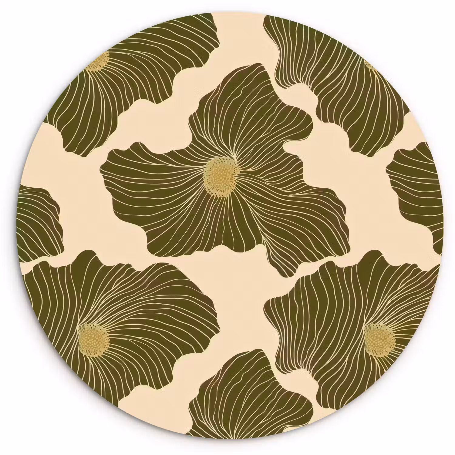 Modern - Abstract - Groen Wandcirkel kunststof plaat 5mm dik klein 188 -3d