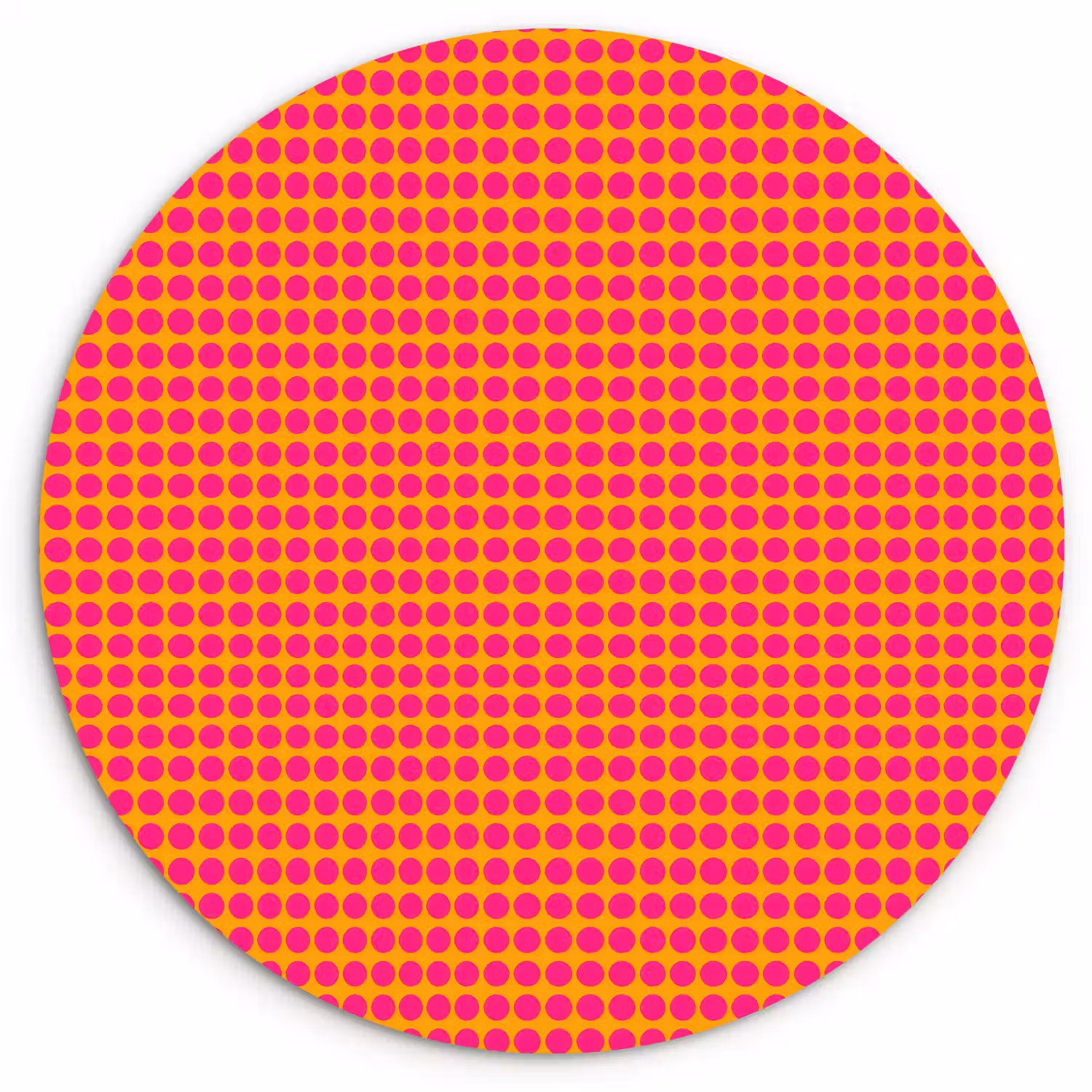 Modern - Stippen - Oranje Wandcirkel kunststof plaat 5mm dik klein 188 -3d