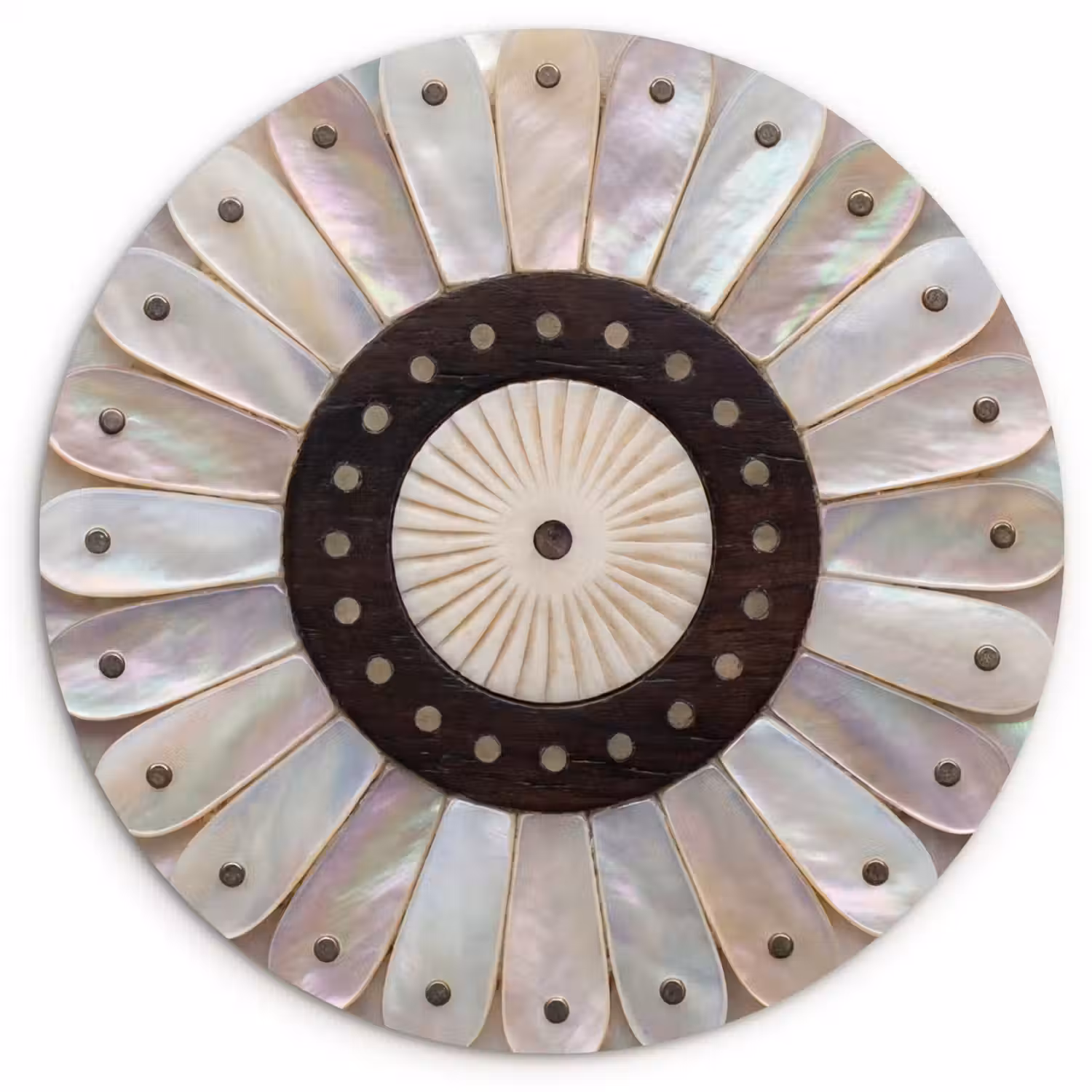 Parelmoer - Patroon - Decoratie - Ambacht - Wit Wandcirkel kunststof plaat 5mm dik klein -3d