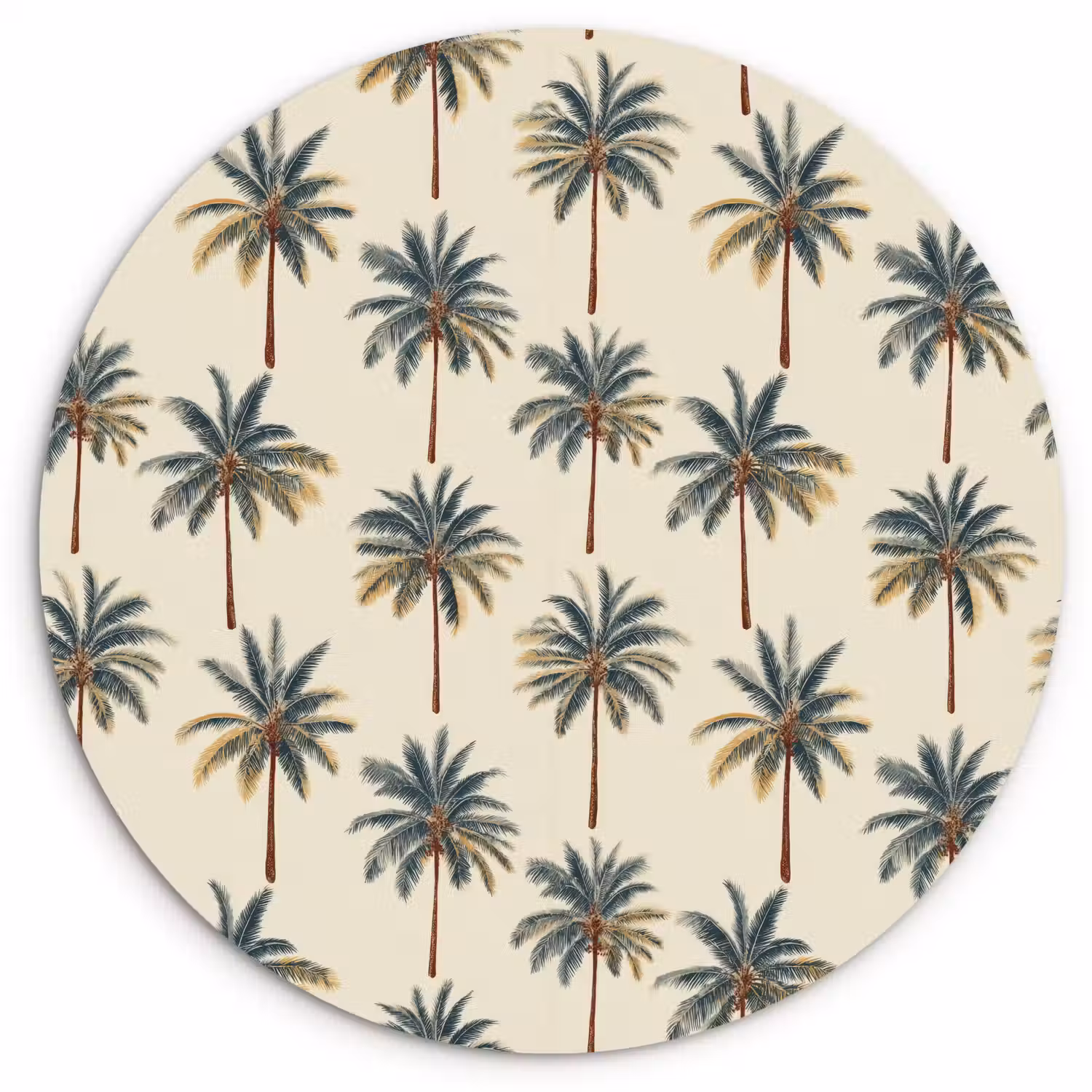 Palmbomen - Tropisch - Groen Wandcirkel kunststof plaat 5mm dik klein 188 -3d
