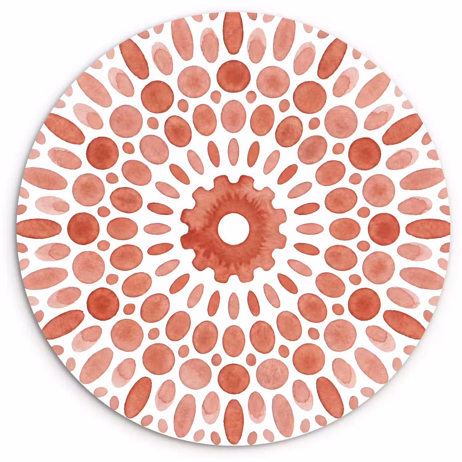Patroon - Cirkels - Abstract - Modern - Rood Wandcirkel kunststof plaat 5mm dik klein -3d