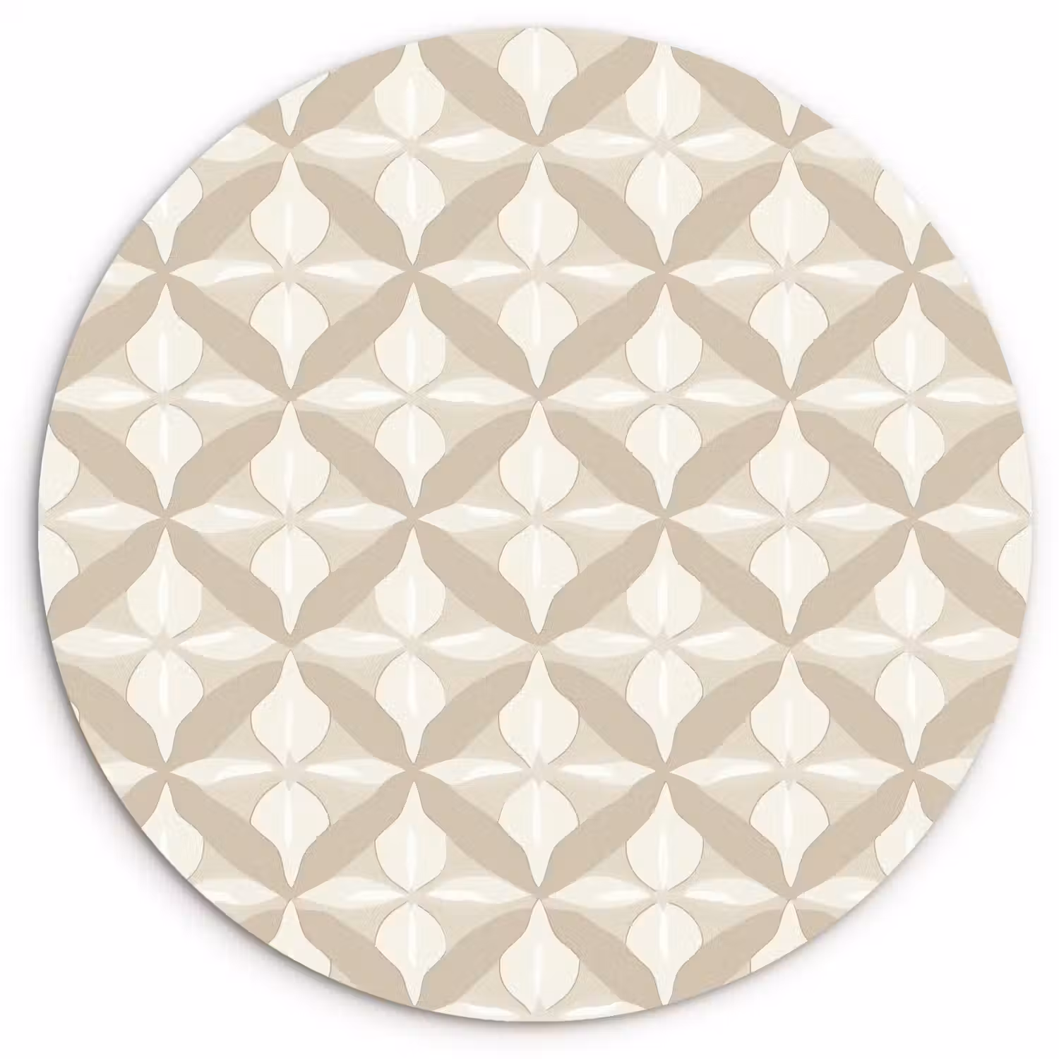 Patroon - Klassiek - Beige Wandcirkel kunststof plaat 5mm dik klein 188 -3d