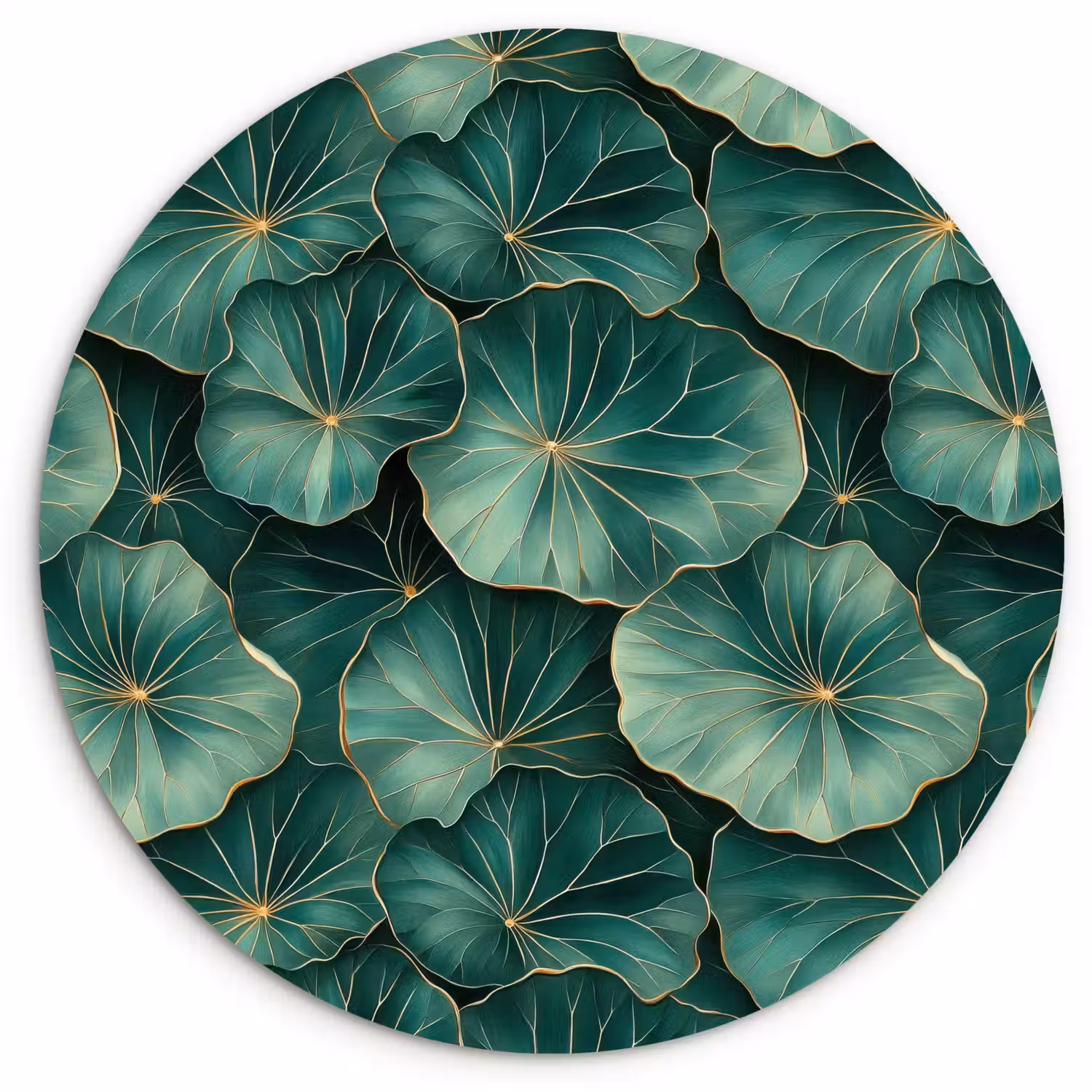 Patroon - Bladeren - Groen Wandcirkel kunststof plaat 5mm dik klein 188 -3d
