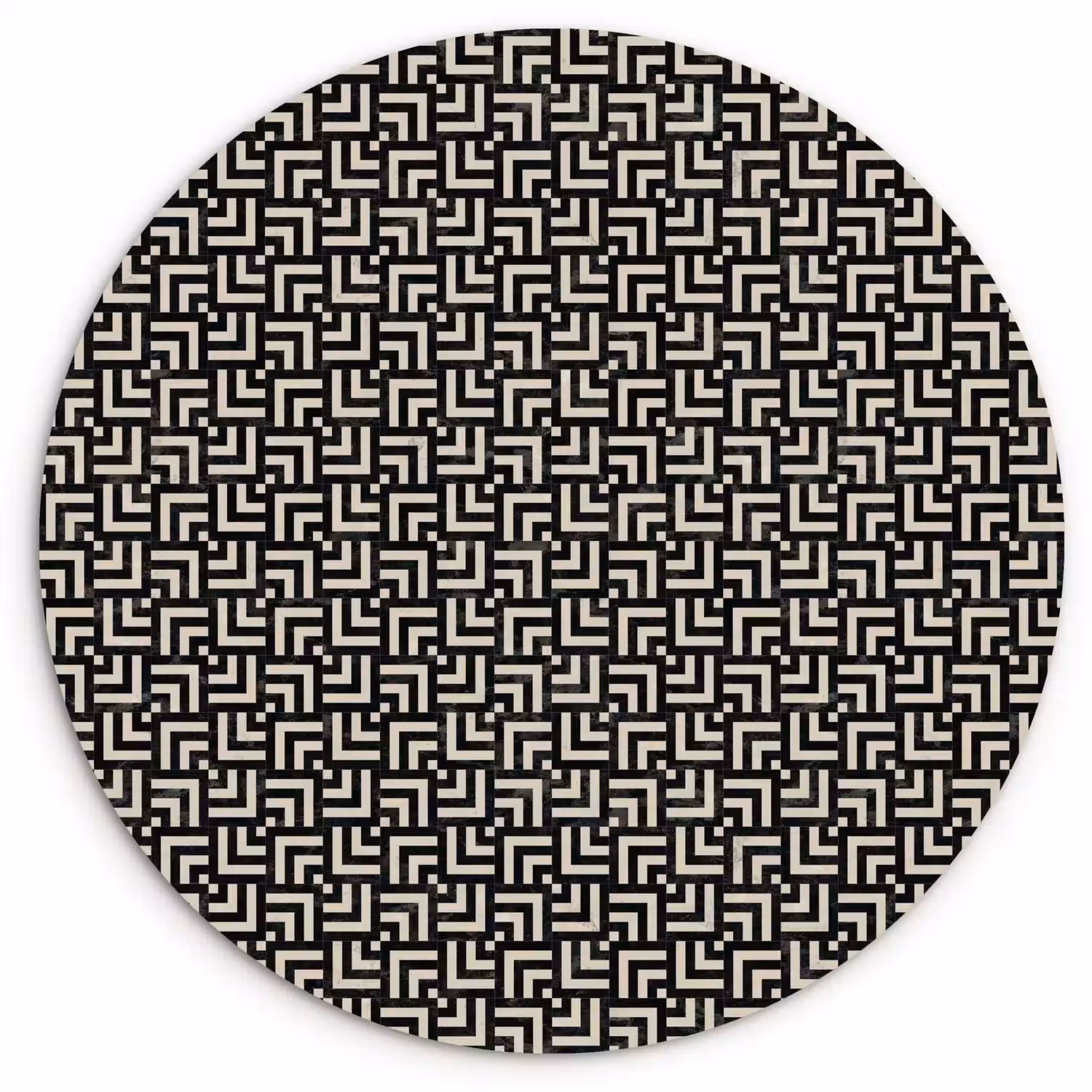 Patroon - Marmer - Zwart Wandcirkel kunststof plaat 5mm dik klein 188 -3d