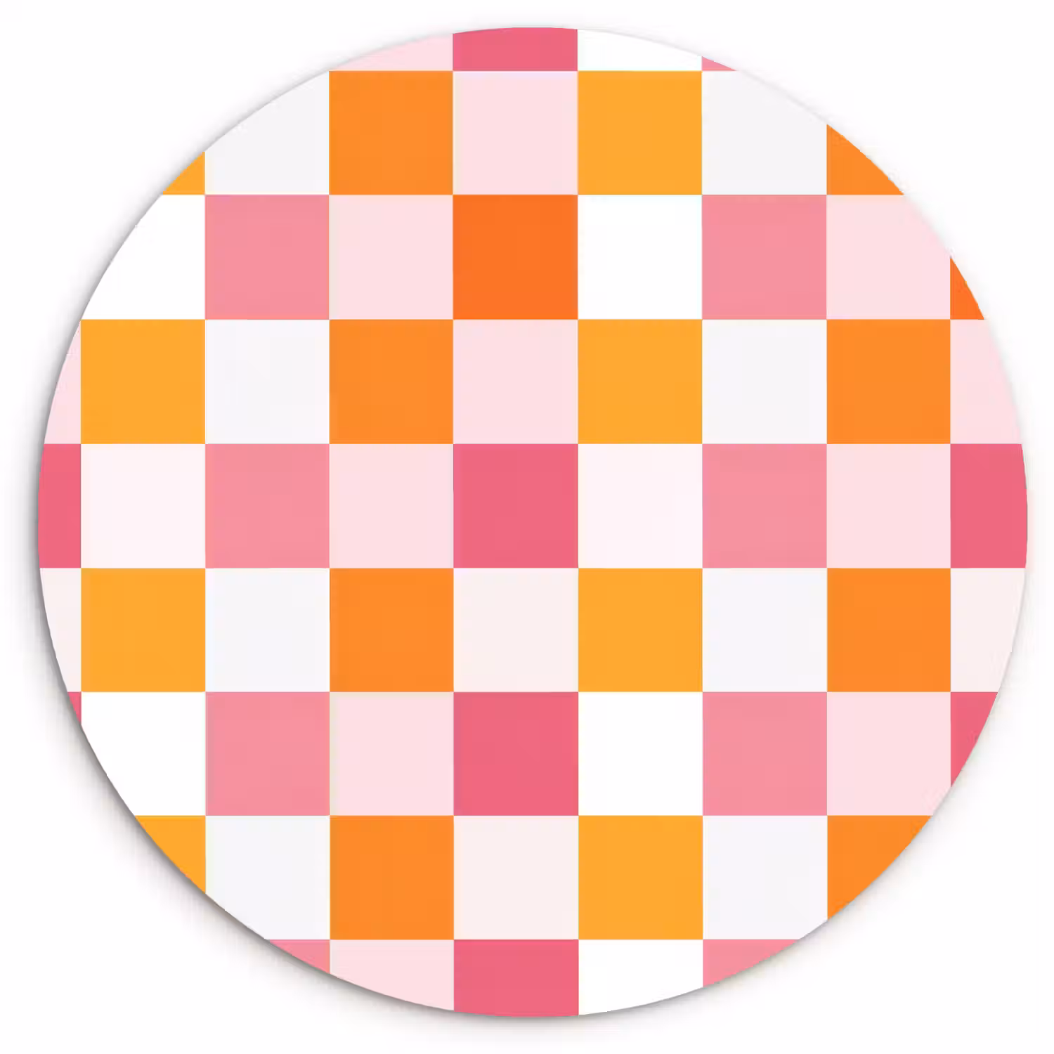 Patroon - Vierkant - Roze Wandcirkel kunststof plaat 5mm dik klein 188 -3d