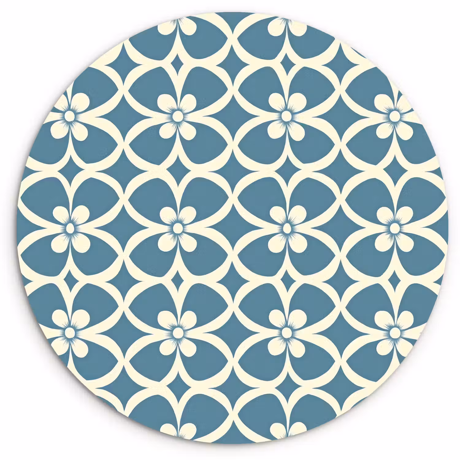 Patroon - Symmetrisch - Blauw Wandcirkel kunststof plaat 5mm dik klein 188 -3d