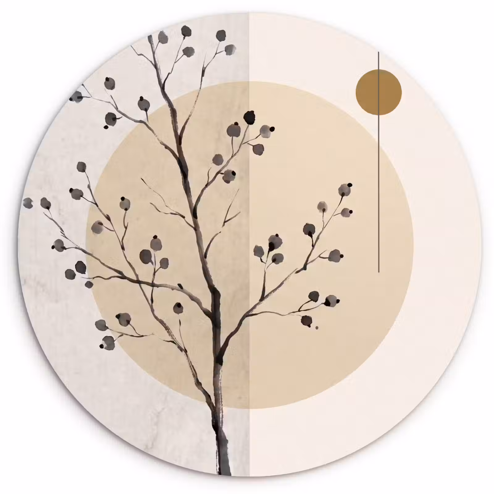 round wall art - Plant - Abstract - Beige - Plant - Abstract - Beige Wandcirkel kunststof plaat 5mm dik klein