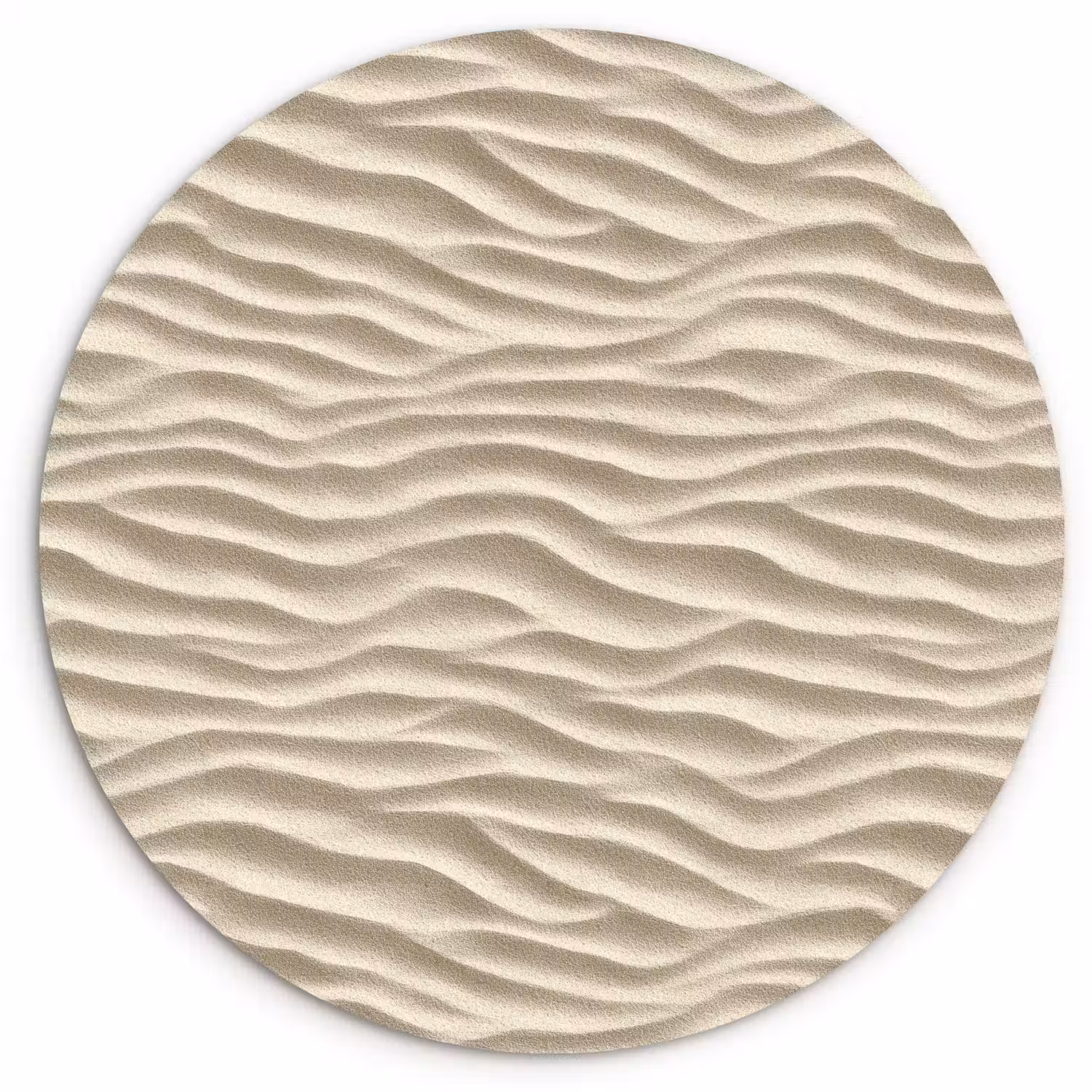 Zand - Golven - Beige Wandcirkel kunststof plaat 5mm dik klein 188 -3d