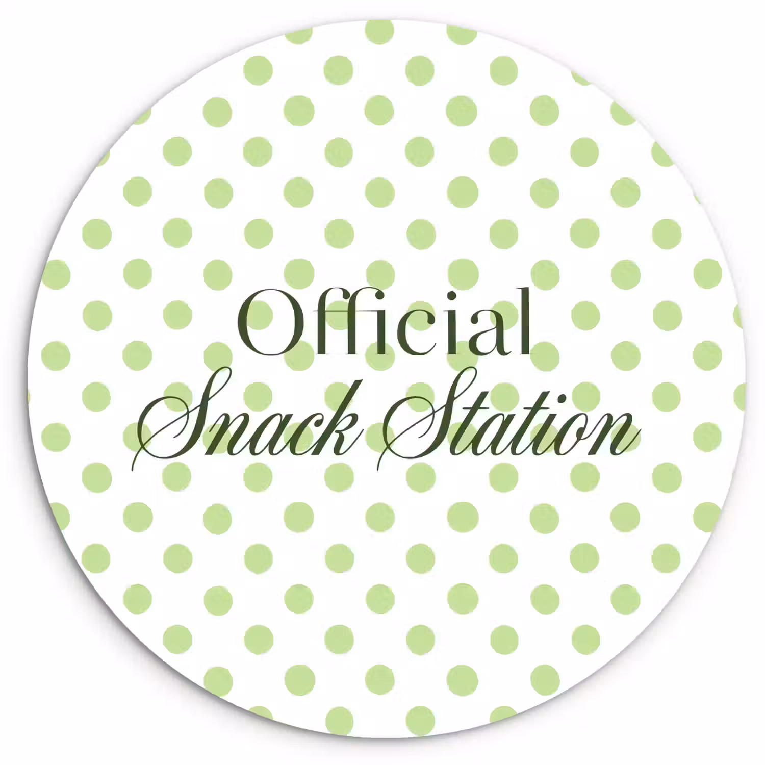 Snack Station - Groen - Stippen Wandcirkel kunststof plaat 5mm dik klein -3d