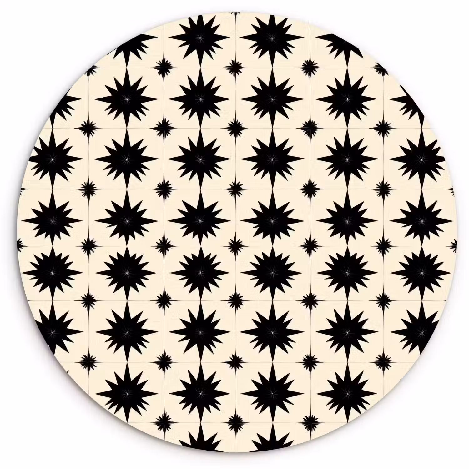 Stervormen - Geometrisch - Zwart Wandcirkel kunststof plaat 5mm dik klein 188 -3d