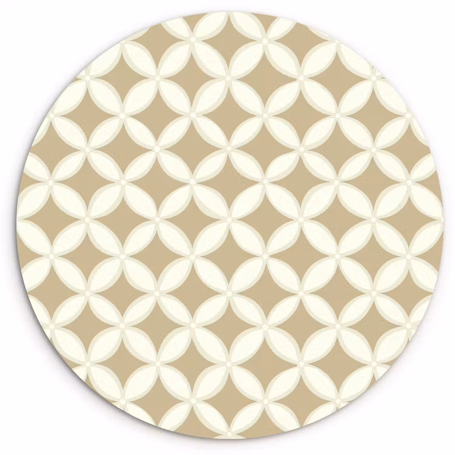 Symmetrisch - Motief - Beige Wandcirkel kunststof plaat 5mm dik klein 188 -3d