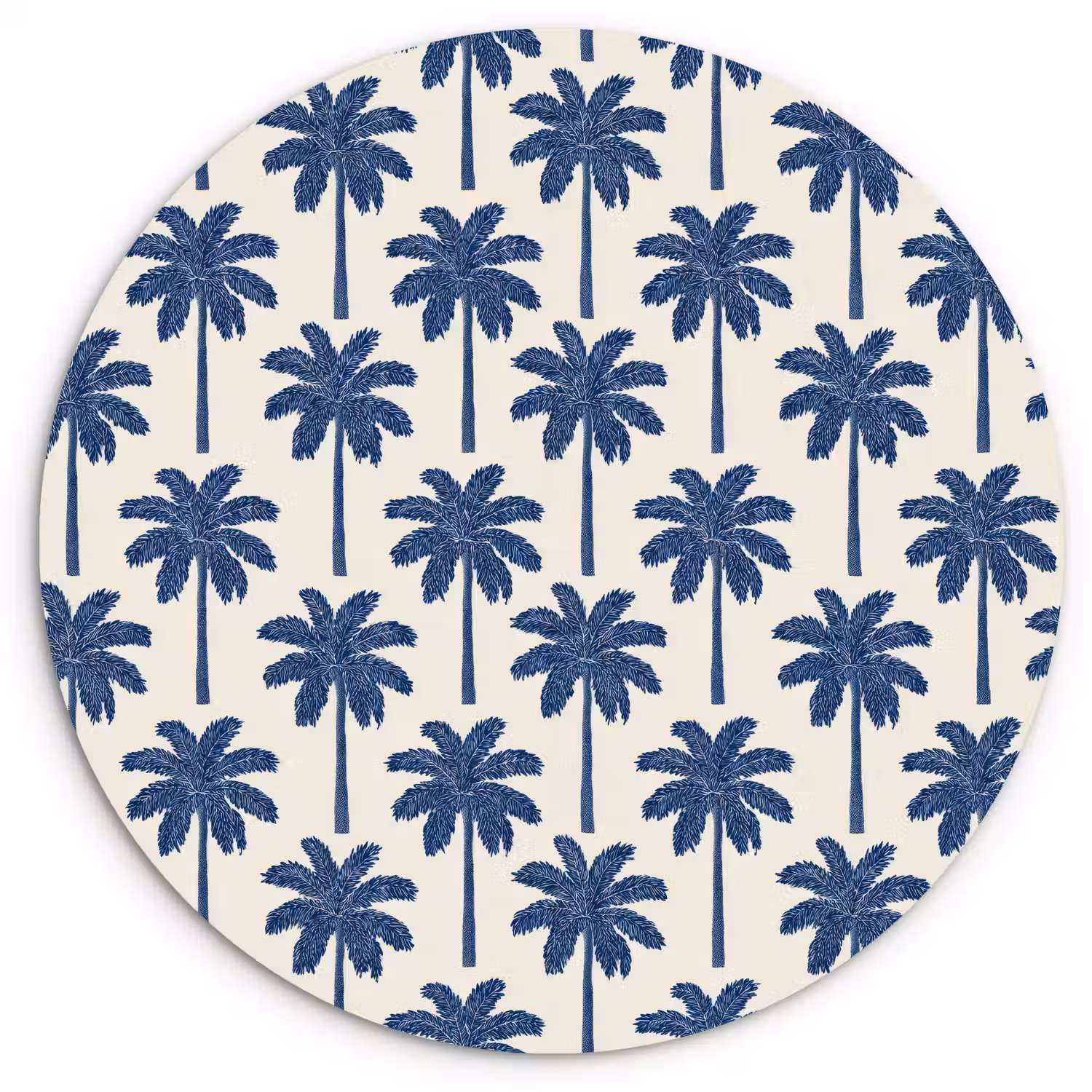 Symmetrisch - Palm - Blauw Wandcirkel kunststof plaat 5mm dik klein 188 -3d