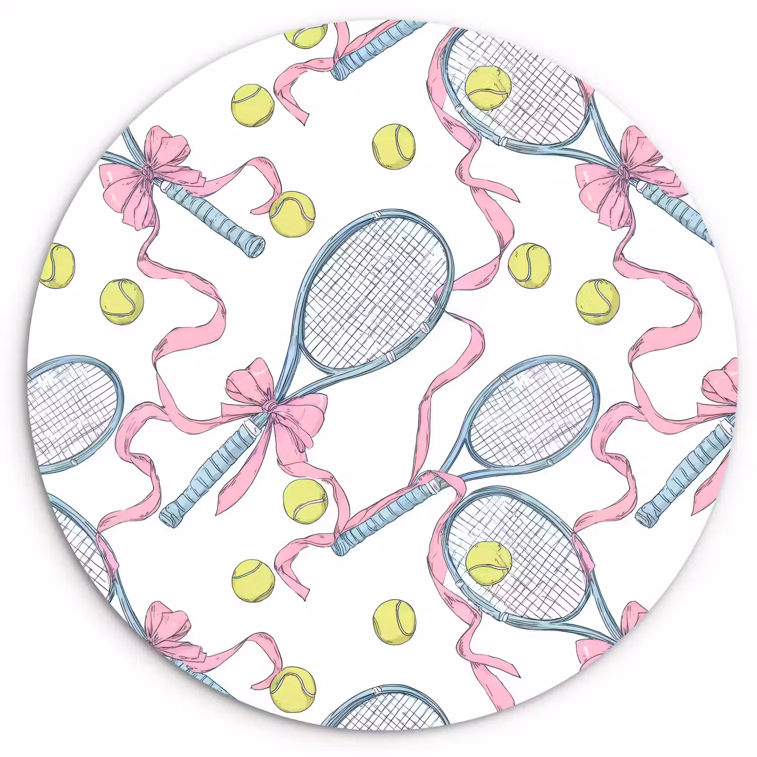 Tennis - Strikken - Kleurrijk Wandcirkel kunststof plaat 5mm dik klein 188 -3d