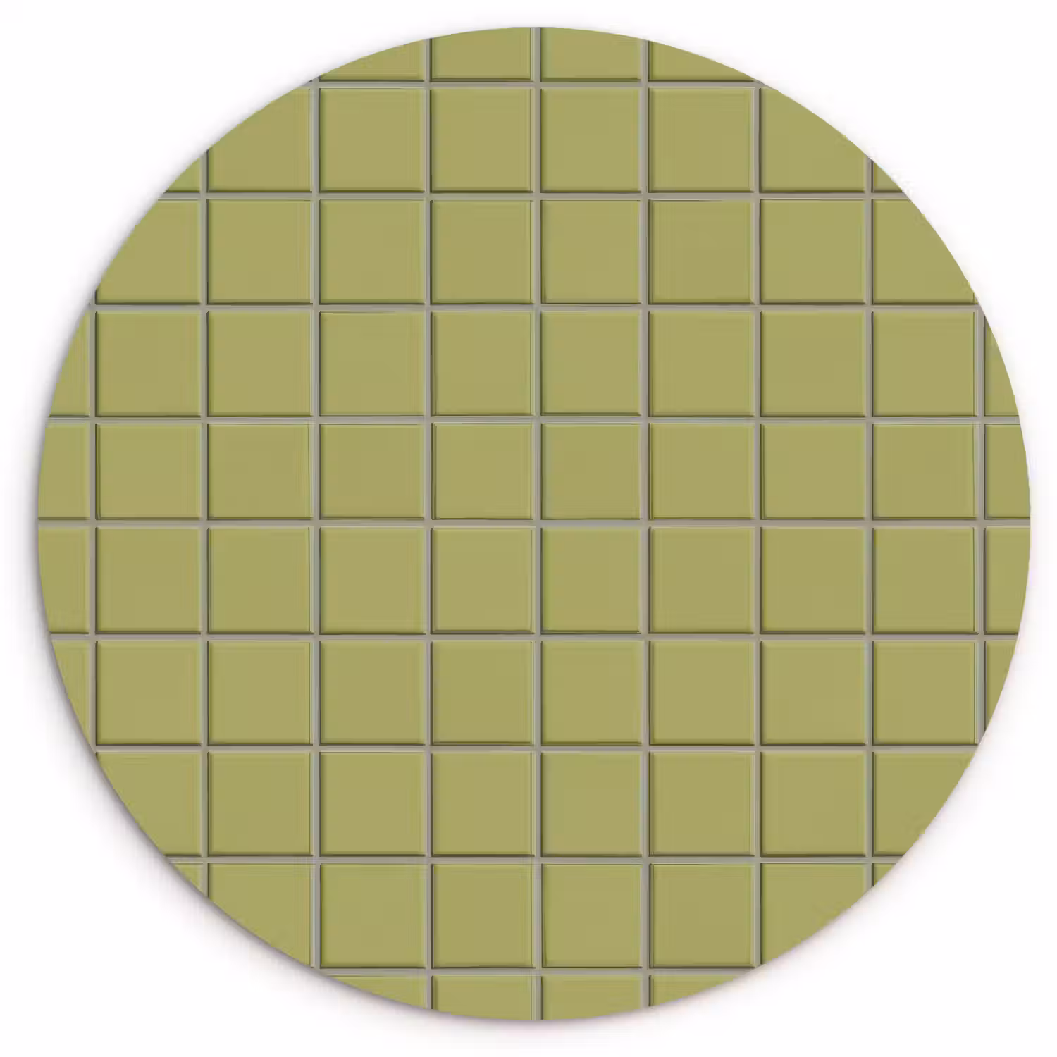 Tegel - Patroon - Olijfgroen Wandcirkel kunststof plaat 5mm dik klein 188 -3d
