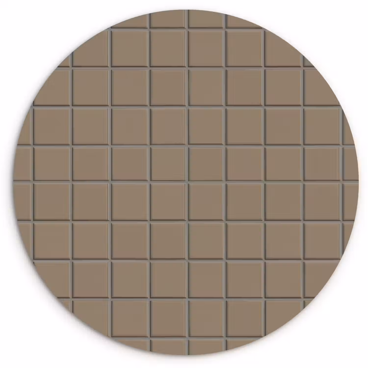 Tegel - Patroon - Taupe Wandcirkel kunststof plaat 5mm dik klein 188 -3d
