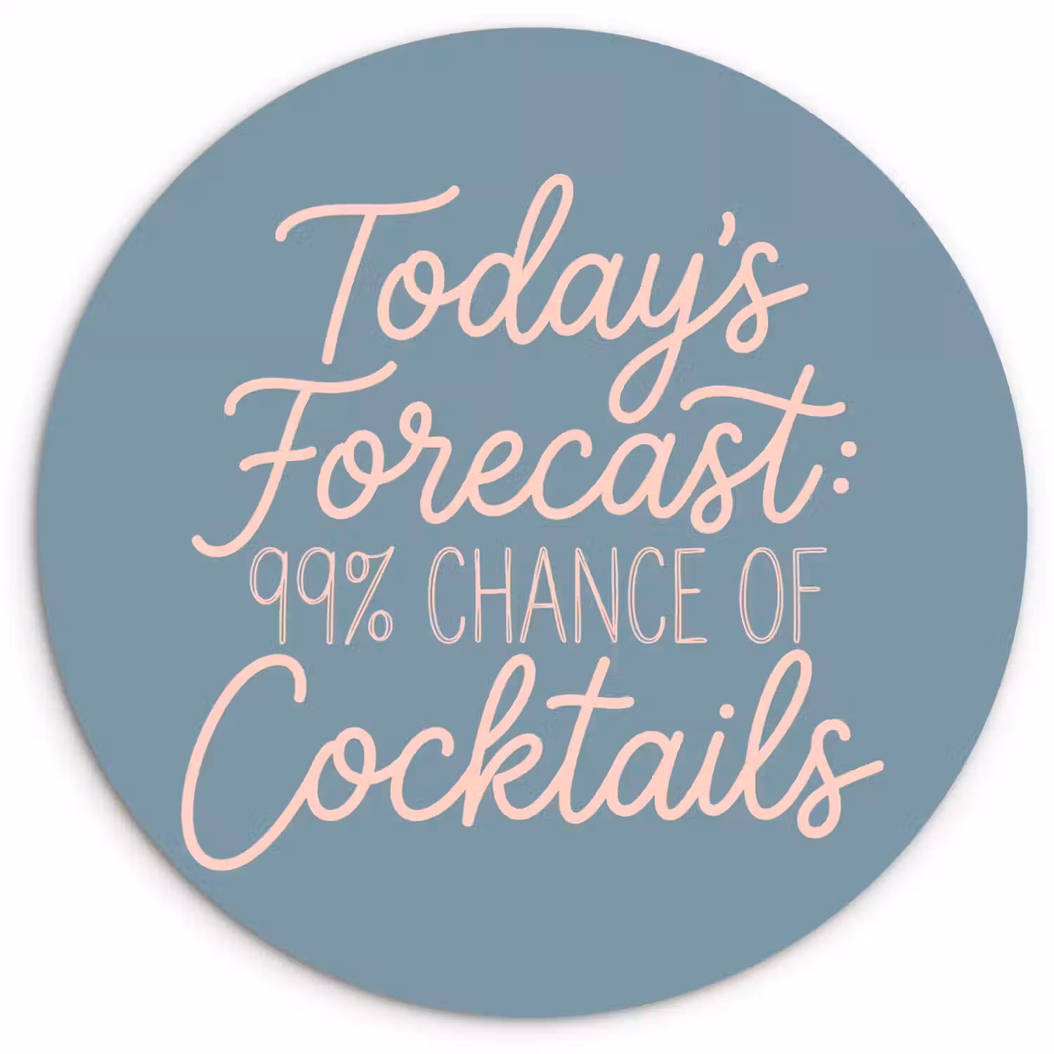 Today's Forecast - Cocktails - Blauw Wandcirkel kunststof plaat 5mm dik klein -3d