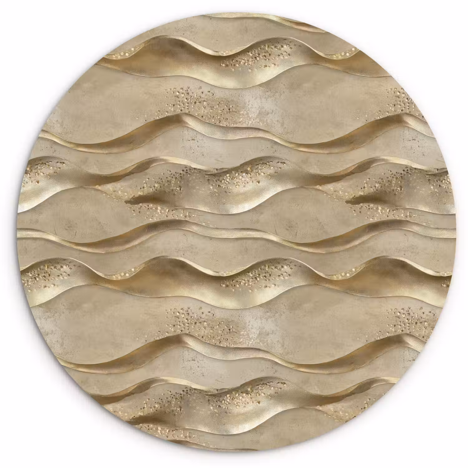 Golven - Patroon - Goud Wandcirkel kunststof plaat 5mm dik klein 188 -3d