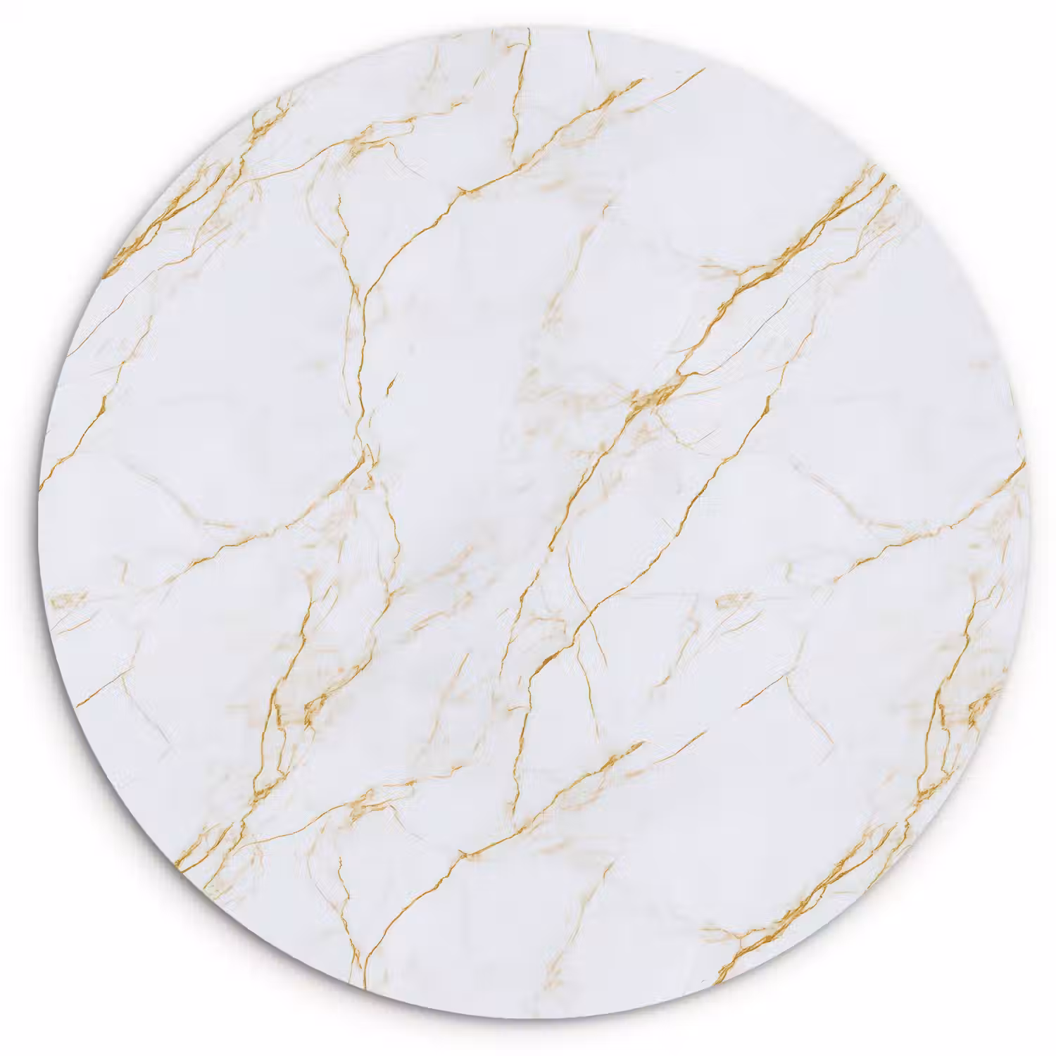 Wit - Marmer - Goud - Luxueus Wandcirkel kunststof plaat 5mm dik klein 188 -3d
